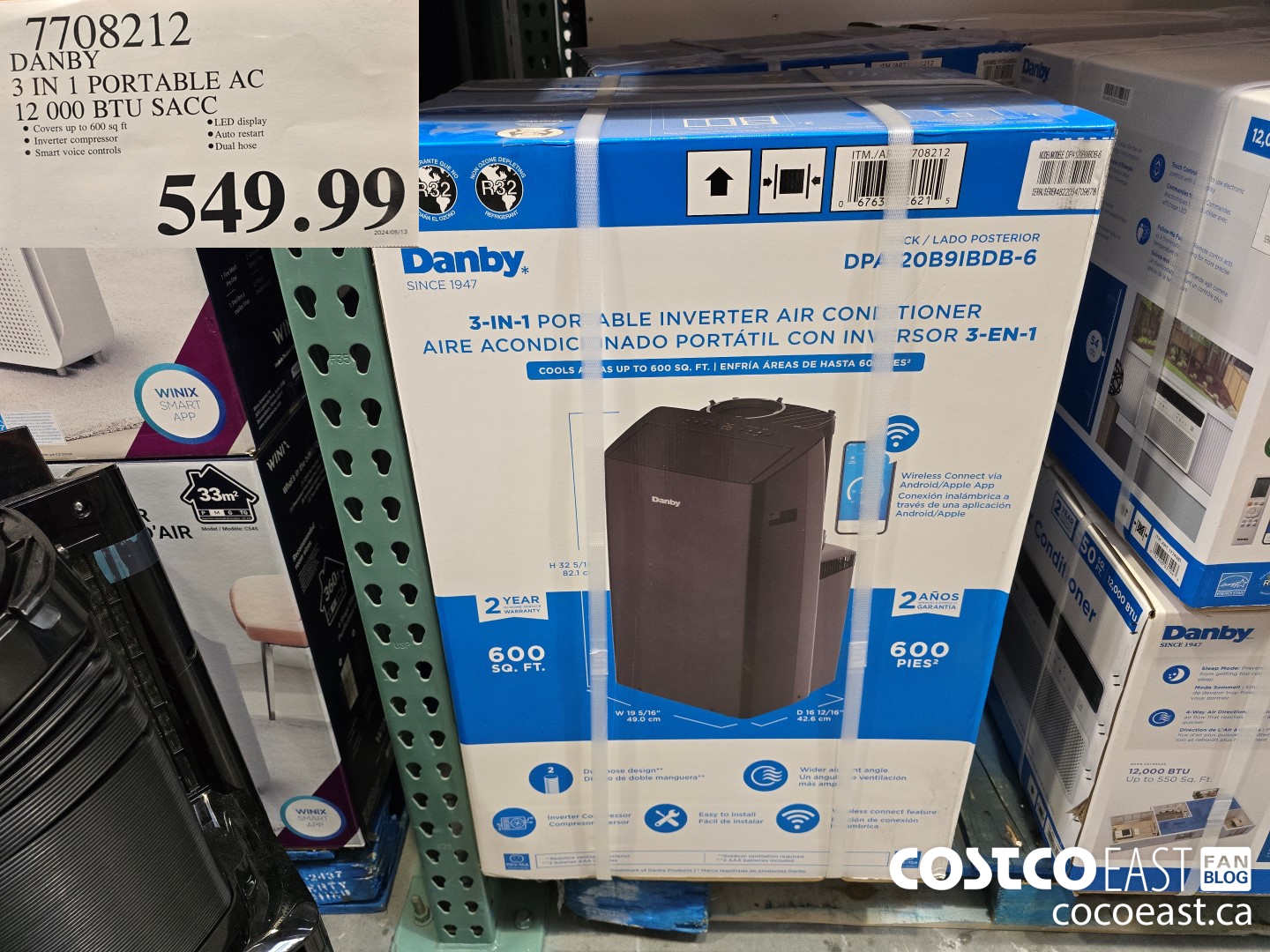 7708212 DANBY 3 IN 1 PORTABLE AC 12000 BTU SACC $549.99