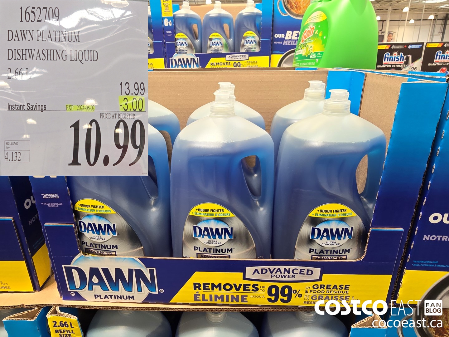 1652709 DAWN PLATINUM DISHWASHER LIQUID 2.66L ($3.00 INSTANT SAVINGS EXPIRES ON 2024-06-02) $10.99