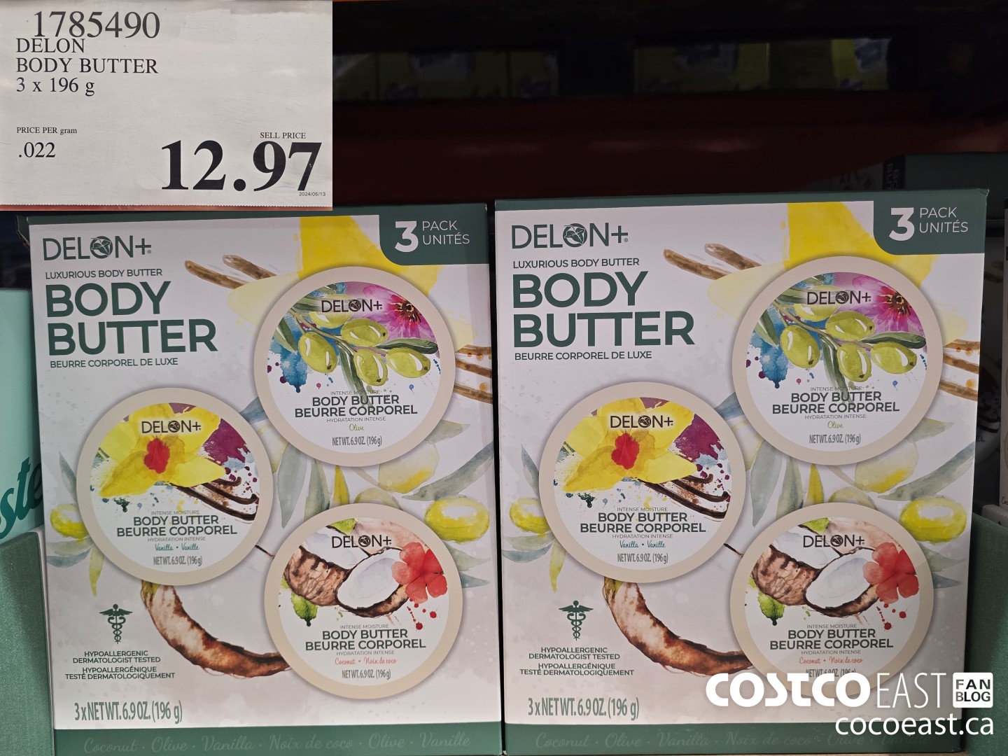 1785490 DELON BODY BUTTER 3 X 196 G $23.97