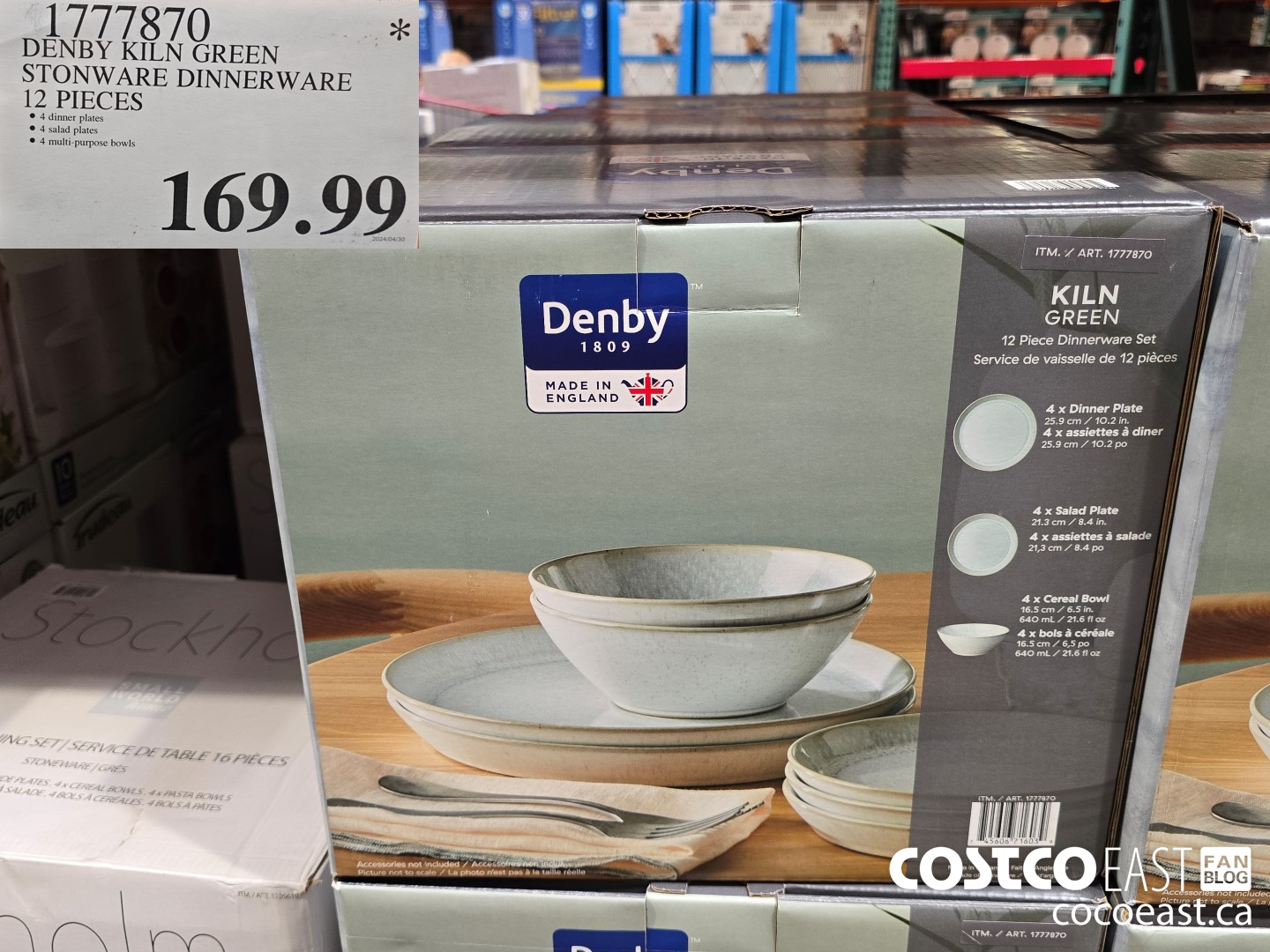 1777870 DENBY KILN GREEN STONWARE DINNERWARE 12 PIECES $169.99