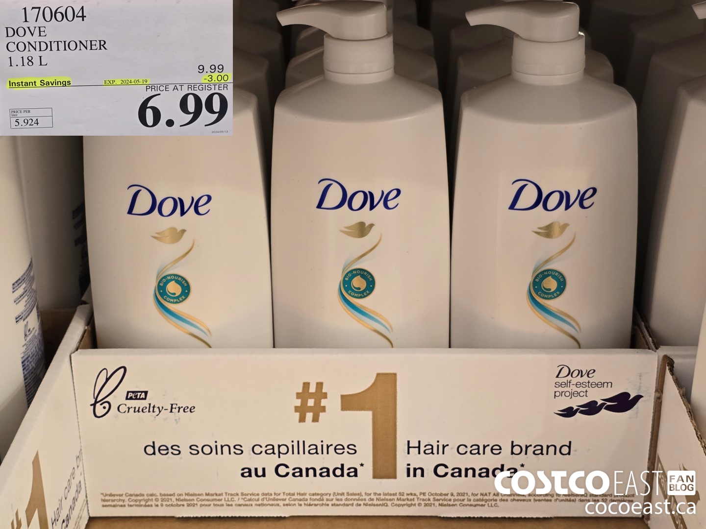 170604 DOVE CONDITIONER 1.18L ($3.00 INSTANT SAVINGS EXPIRES ON 2024-05-19) $6.99
