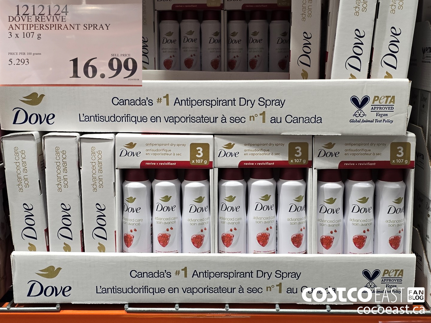 1212124 DOVE REVIVE ANTIPERSPIRANT SPRAY 3 X 107 G $16.99