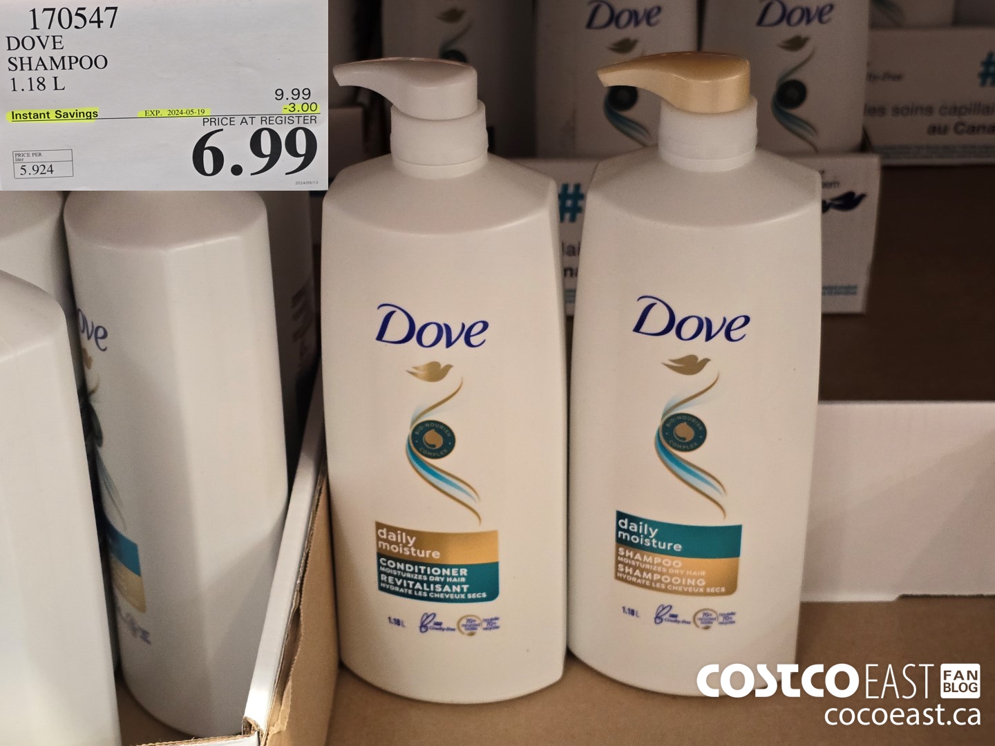170547 DOVE SHAMPOO 1.18 L ($3.00 INSTANT SAVINGS EXPIRES ON 2024-05-19) $6.99
