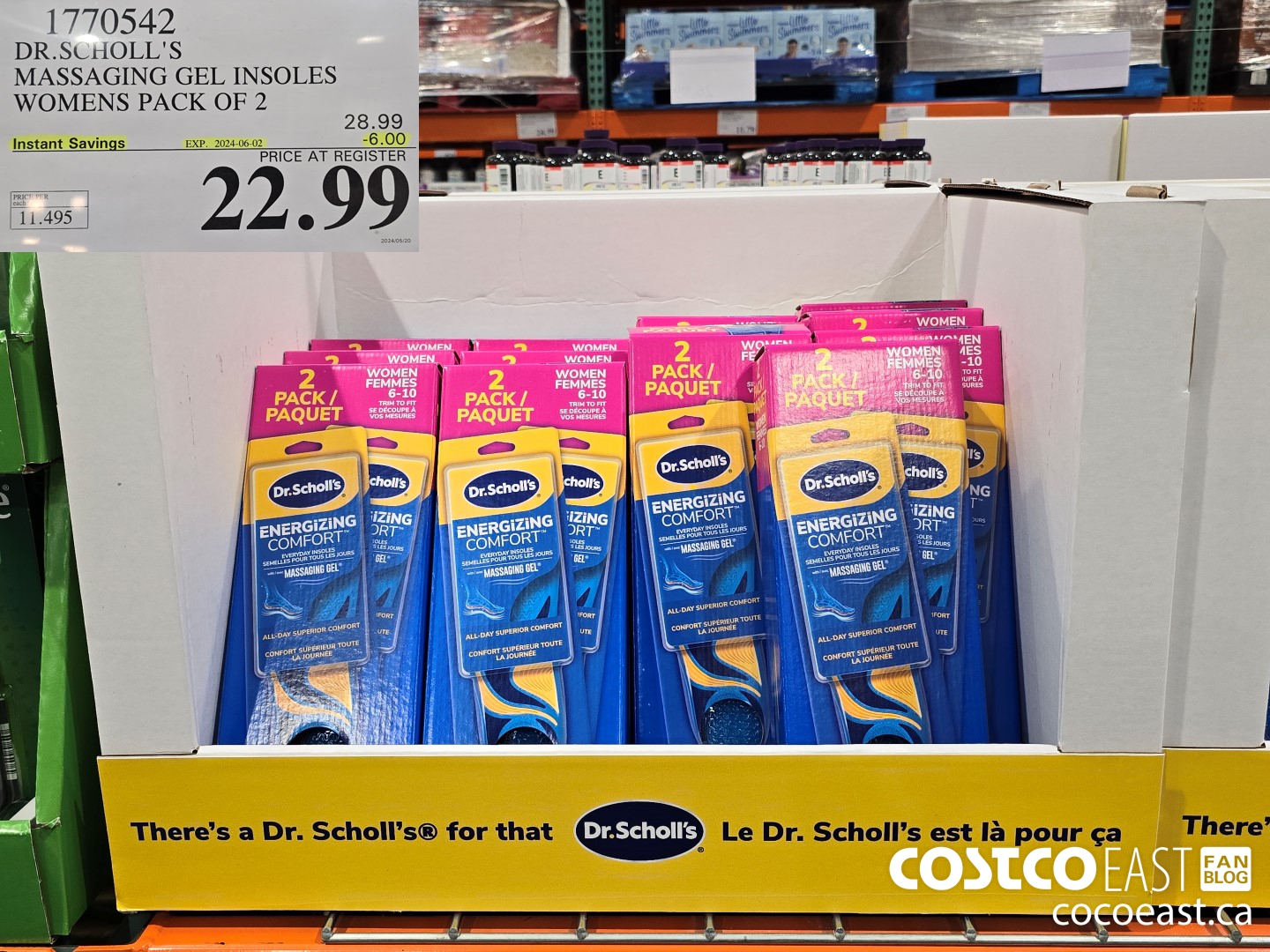 1770542 DR.SCHOLL'S MASSAGING GEL INSOLES WOMENS PACK OF 2 ($6.00 INSTANT SAVINGS EXPIRES ON 2024-06-02) $22.99