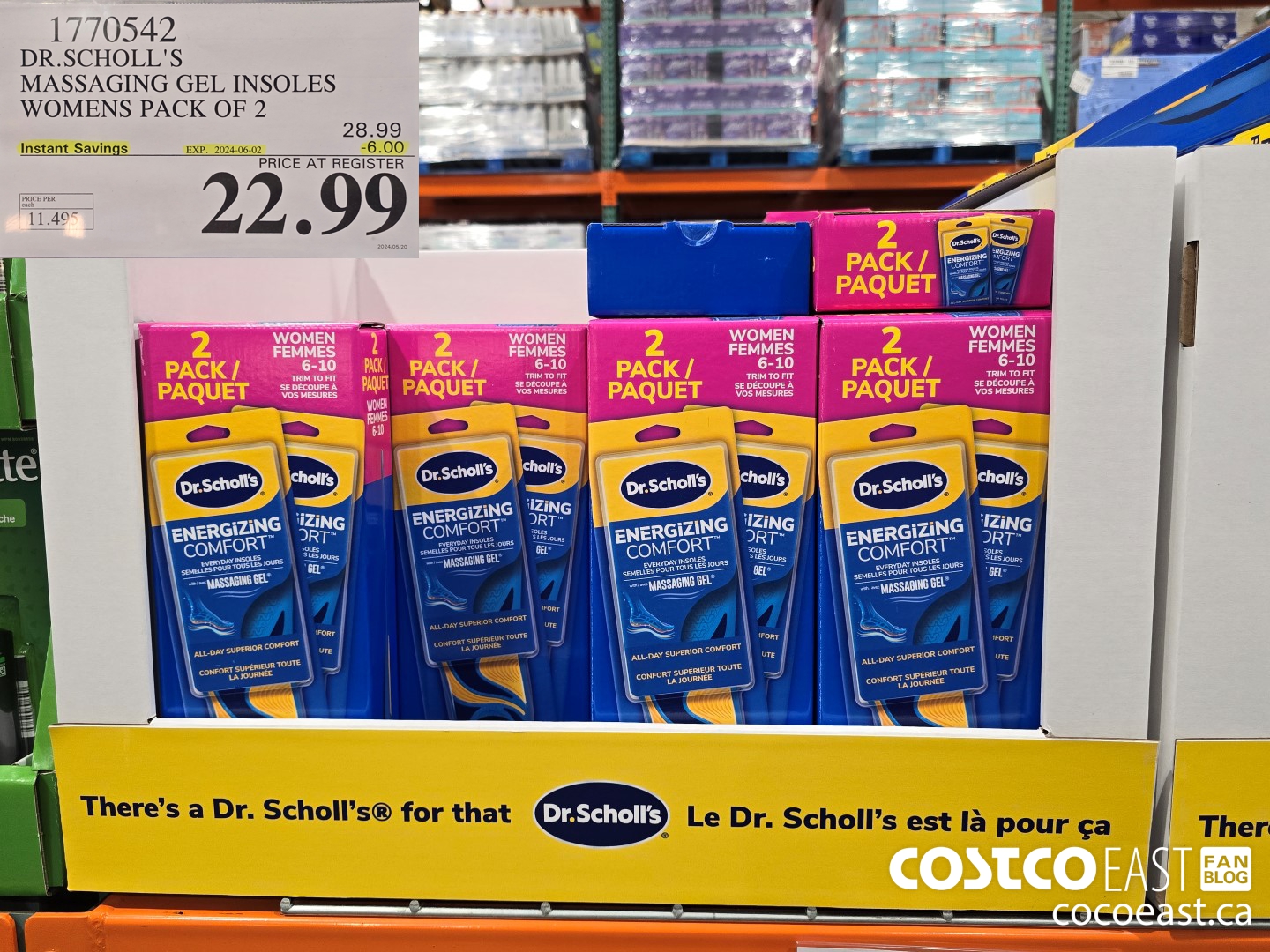 1770542 DR.SCHOLL'S MASSAGING GEL INSOLES WOMENS PACK OF 2 ($6.00 INSTANT SAVINGS EXPIRES ON 2024-06-02) $22.99