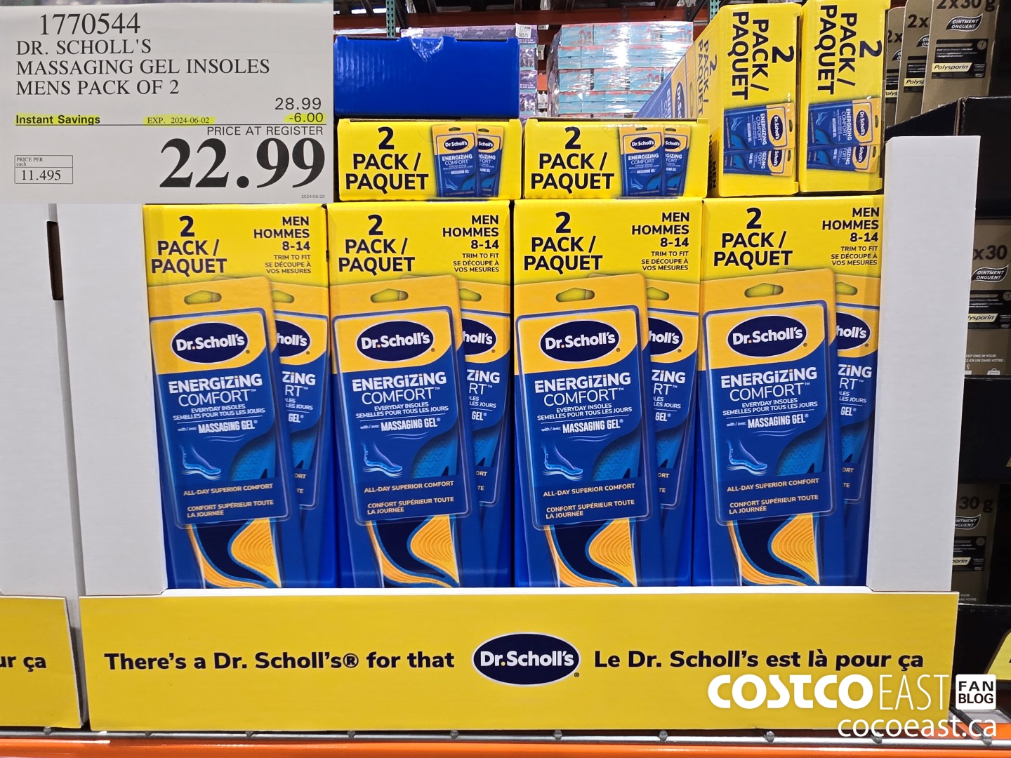 1770544 DR. SCHOLL'S MASSAGING GEL INSOLES MENS PACK OF 2 ($6.00 INSTANT SAVINGS EXPIRES ON 2024-06-02) $22.99