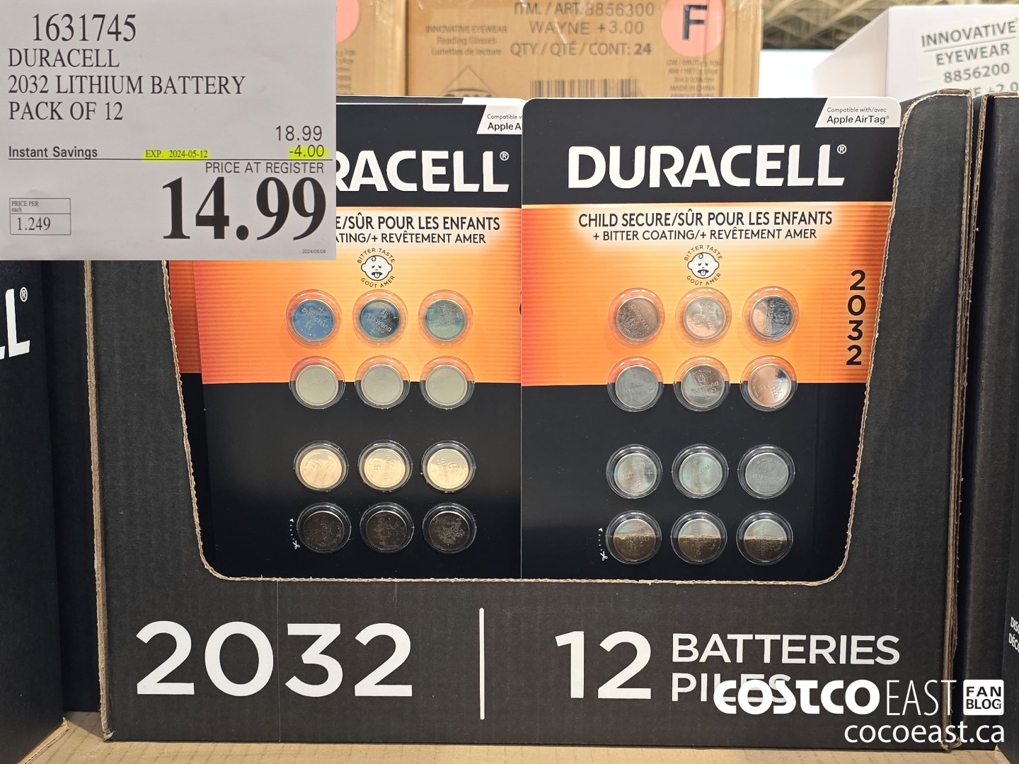 1631745 DURACELL 2032 LITHIUM BATTERY PACK OF 12 ($4.00 INSTANT SAVINGS EXPIRES ON 2024-05-12) $14.99