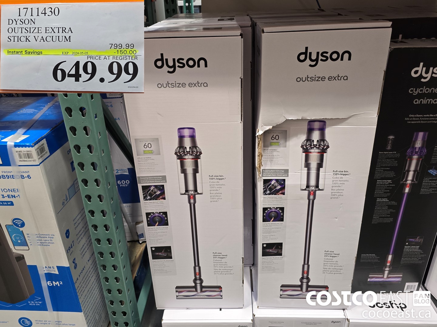 1711430 DYSON OUTSIZE EXTRA STICK VACUUM ($150.00 INSTANT SAVINGS EXPIRES ON 2024-05-05) $649.99