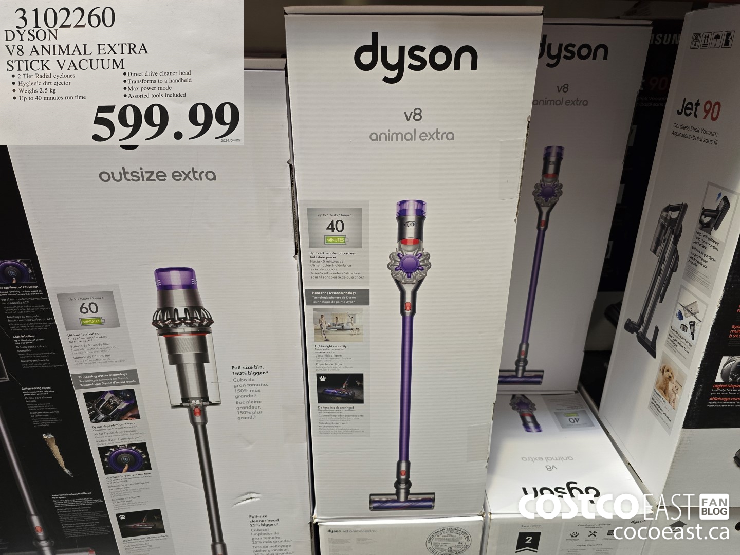3102260 DYSON V8 ANIMAL EXTRA STICK VACUUM $599.99