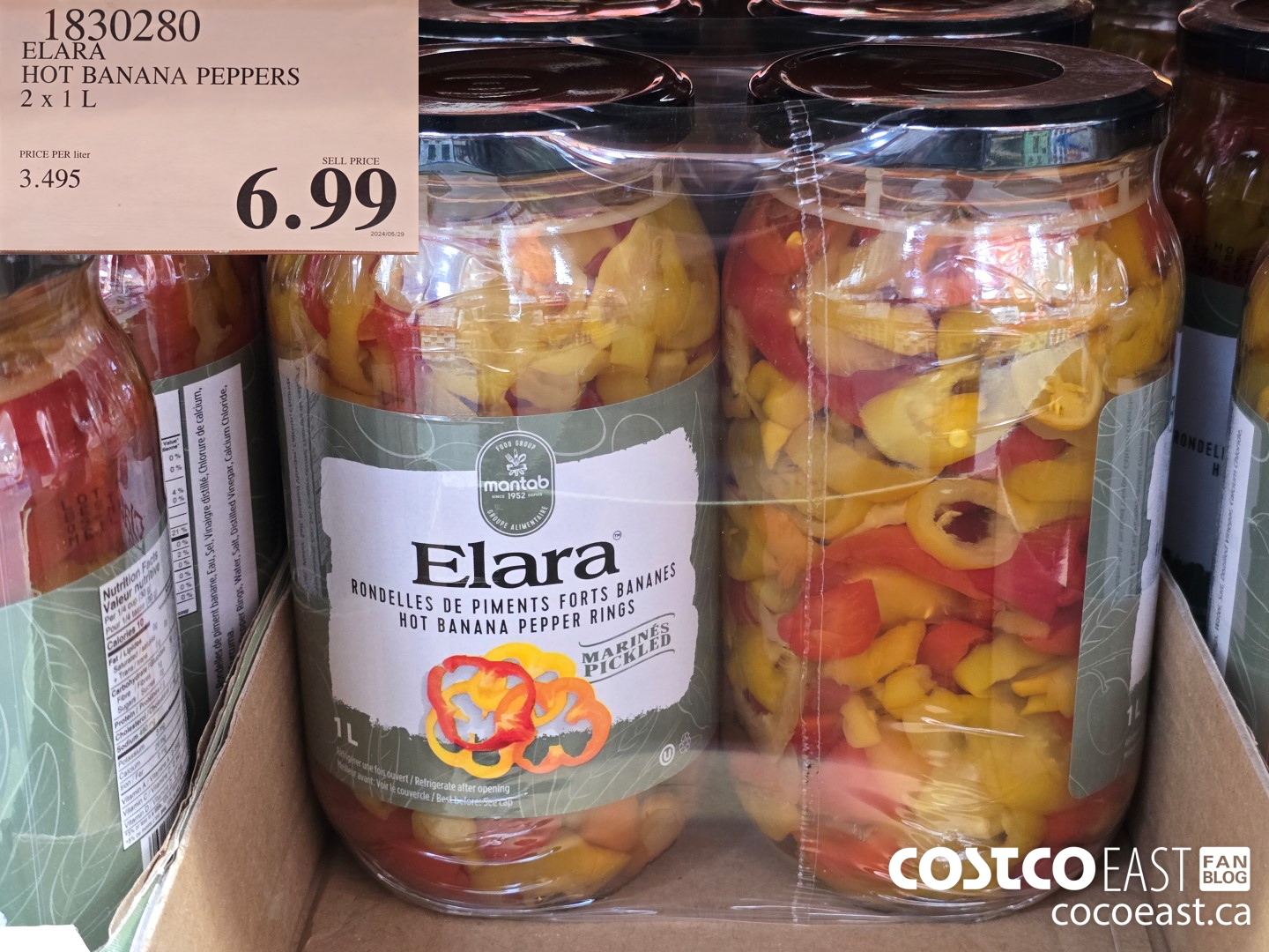 1830280 ELARA HOT BANANA PEPPERS 2 X 1 L $6.99