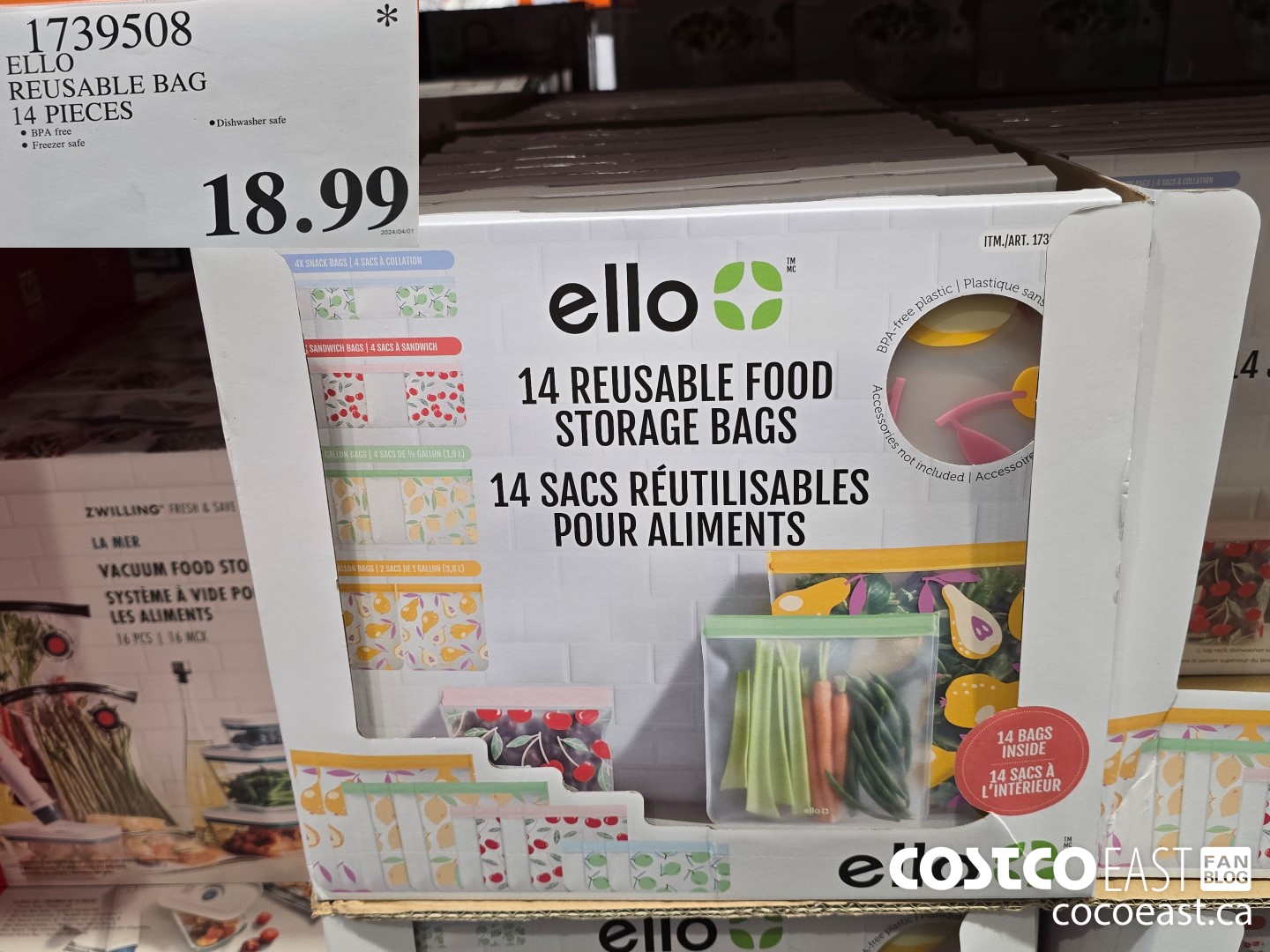 1739508 ELLO REUSABLE BAG 14 PIECES $18.99