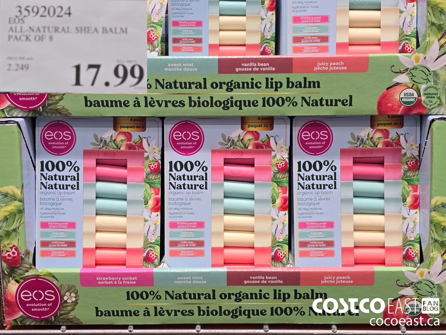 3592024 EOS ALL-NATURAL SHEA BALM PACK OF 8 $17.99