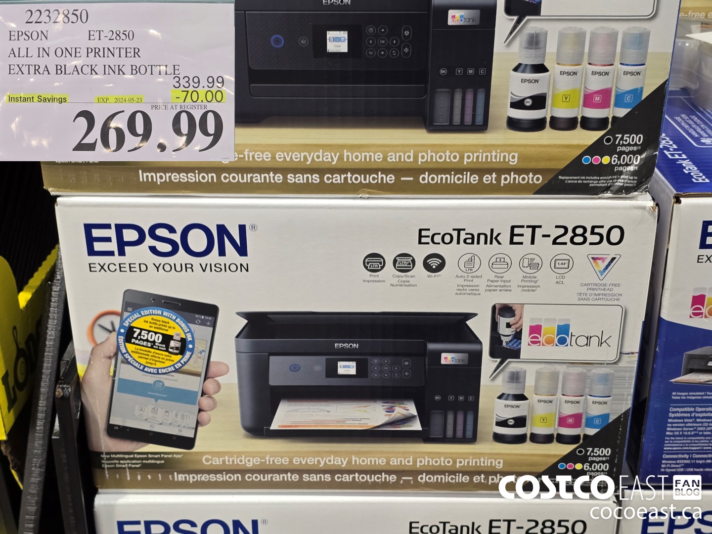 2232350 EPSON ET-2850 ALL IN ONE PRINTER EXTRA BLACK INK BOTTLE ($70.00 INSTANT SAVINGS EXPIRES ON 2024-05-23) $269.99