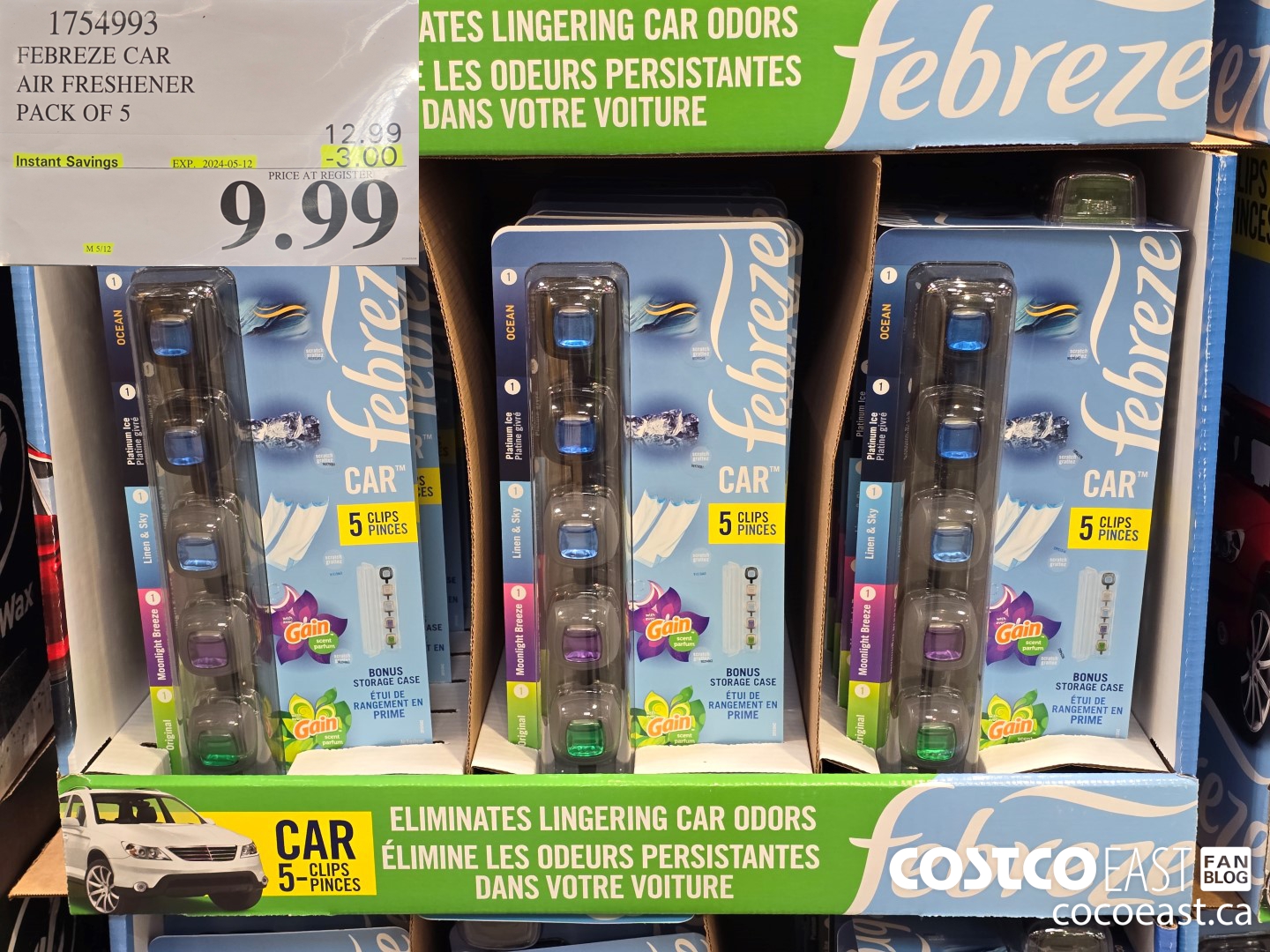 1754993 FEBREZE CAR AIR FRESHENER PACK OF 5 ($3.00 INSTANT SAVINGS EXPIRES ON 2024-05-12) $9.99