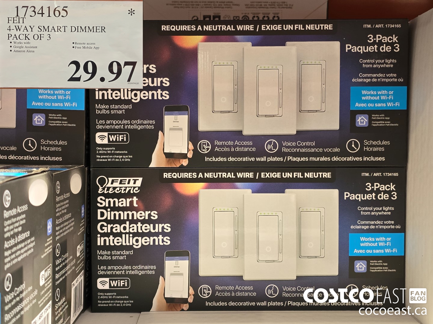 1734165 FEIT 4-WAY SMART DIMMER PACK OF 3 $29.97