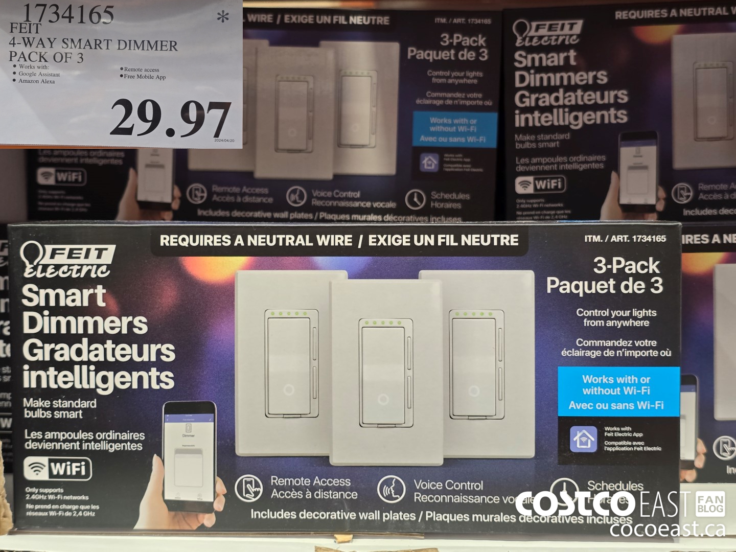 1734165 FEIT 4-WAY SMART DIMMER PACK OF 3 $29.97