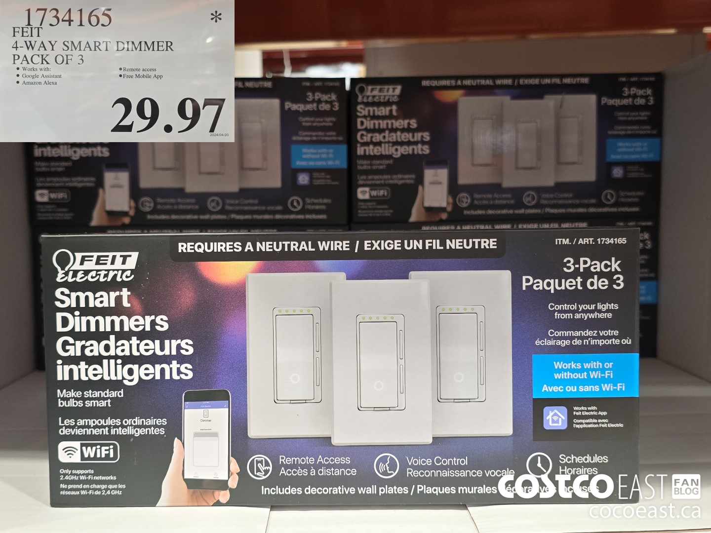 1734165 FEIT 4-WAY SMART DIMMER PACK OF 3 $29.97