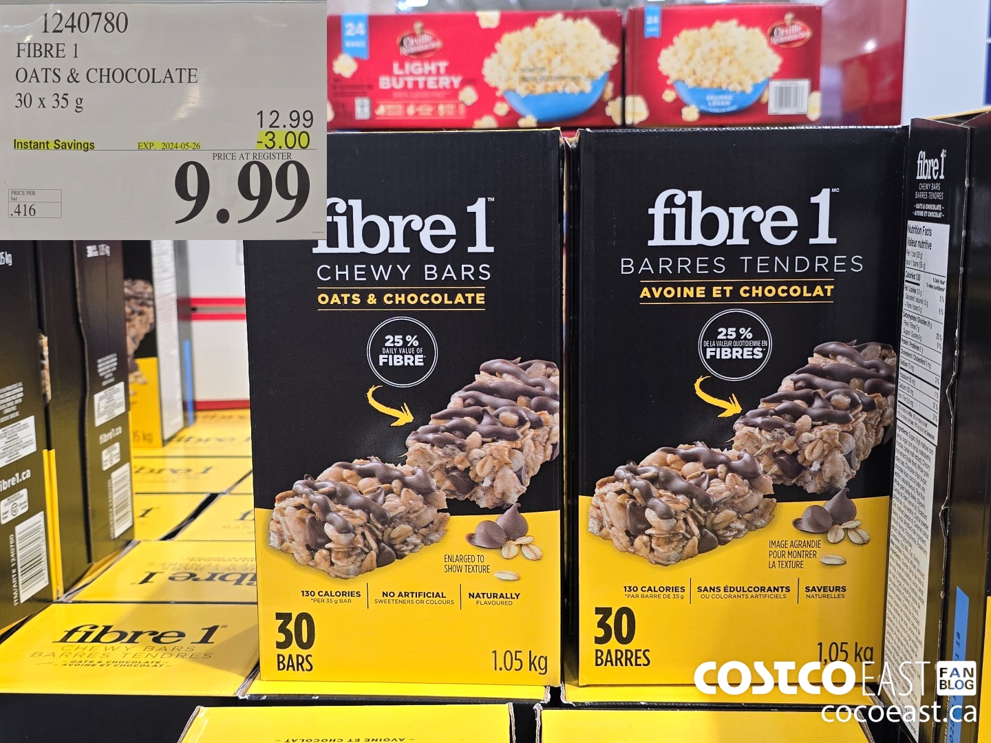 1240780 FIBRE 1 OATS & CHOCOLATE 30 X 35 G ($3.00 INSTANT SAVINGS EXPIRES ON 2024-05-26) $9.99
