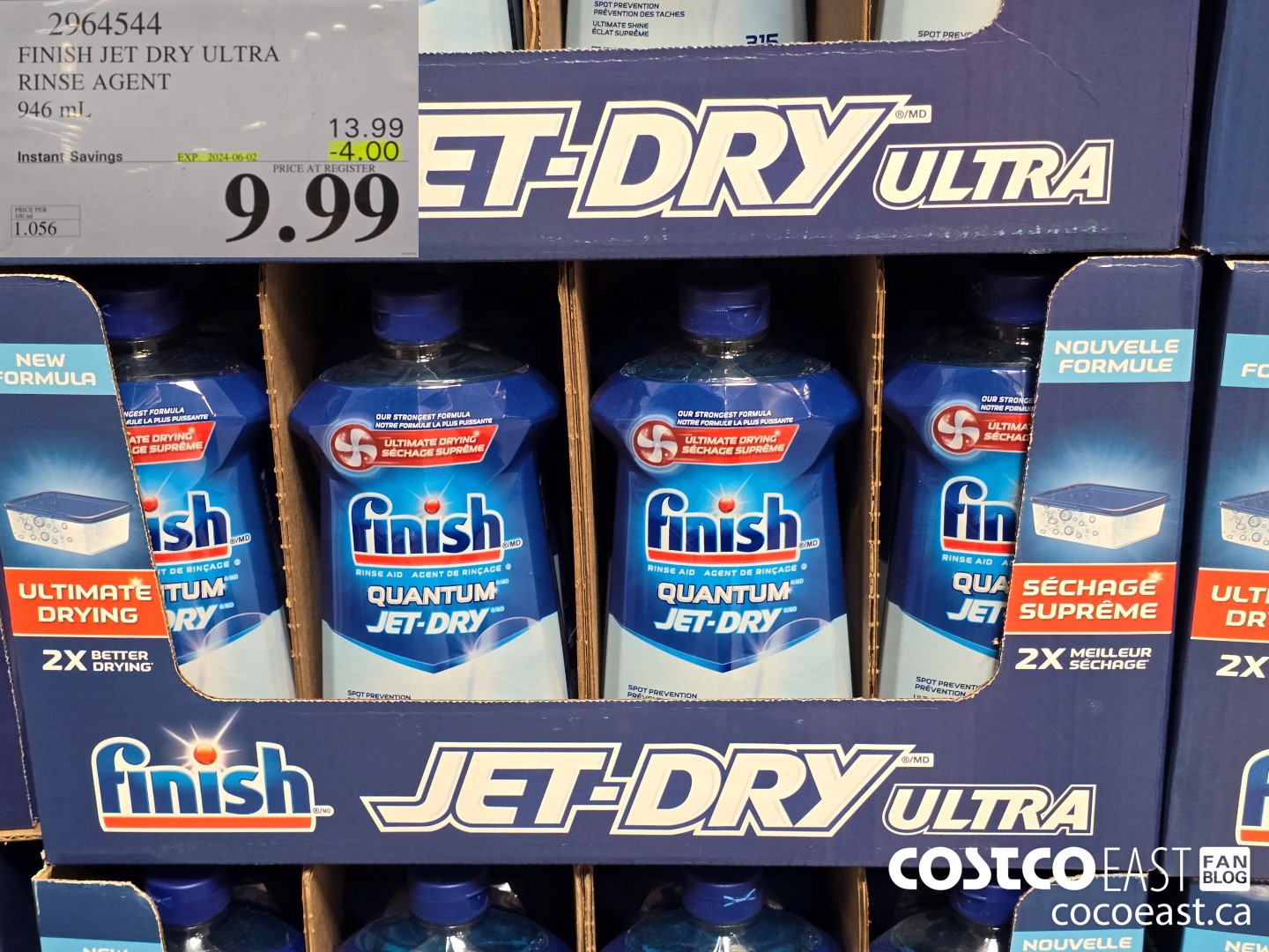 2964544 FINISH JET DRY ULTRA RINSE AGENT 946 ml ($4.00 INSTANT SAVINGS EXPIRES ON 2024-06-02) $9.99