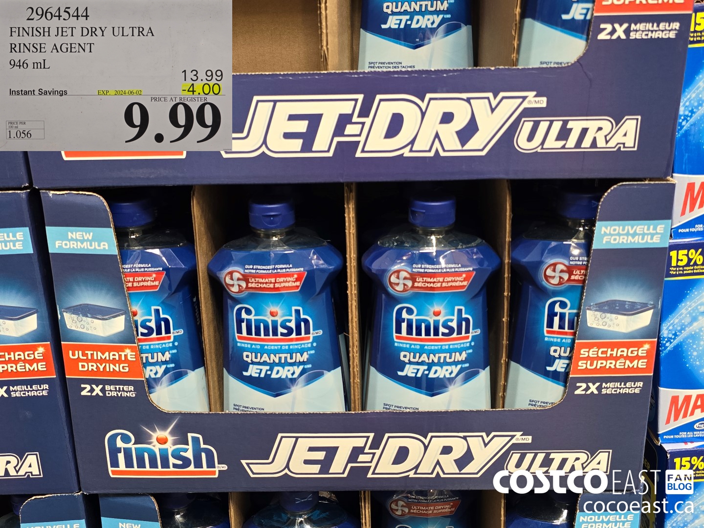2964544 FINISH JET DRY ULTRA RINSE AGENT 946 ml ($4.00 INSTANT SAVINGS EXPIRES ON 2024-06-02) $9.99