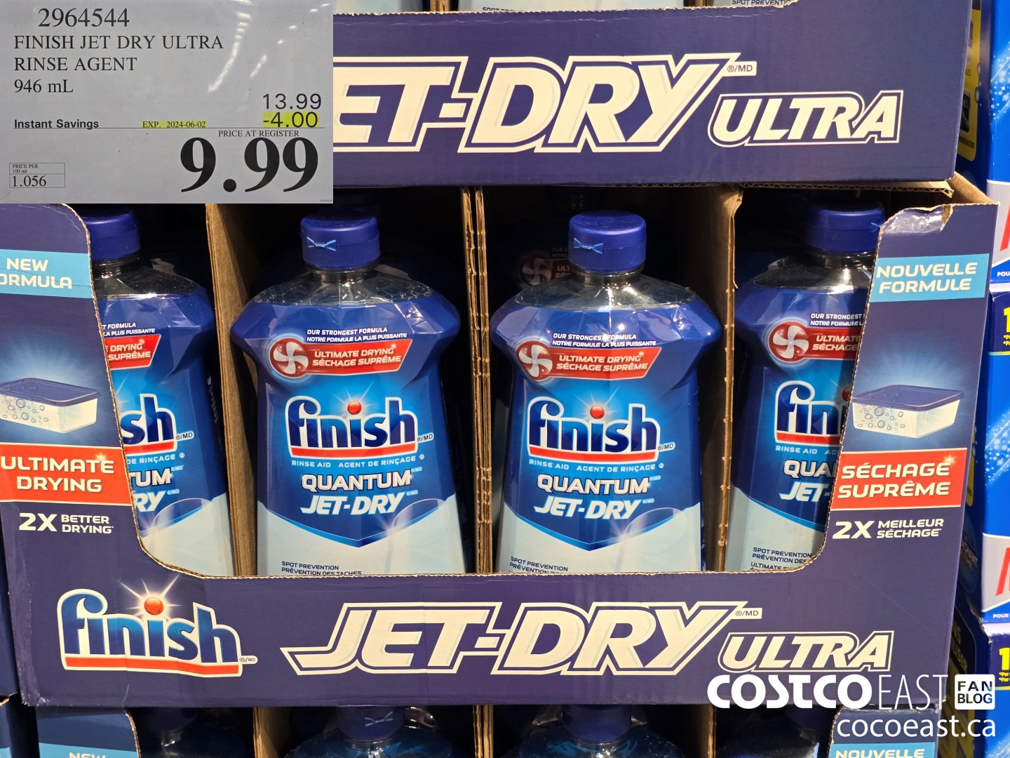 2964544 FINISH JET DRY ULTRA RINSE AGENT 946 ml ($4.00 INSTANT SAVINGS EXPIRES ON 2024-06-02) $9.99