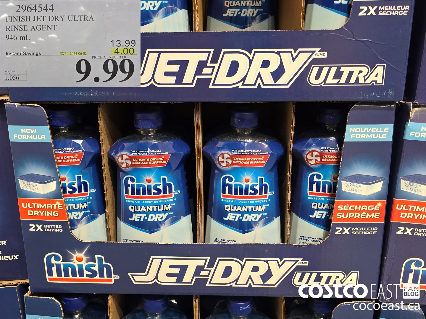 2964544 FINISH JET DRY ULTRA RINSE AGENT 946 ml ($4.00 INSTANT SAVINGS EXPIRES ON 2024-06-02) $9.99