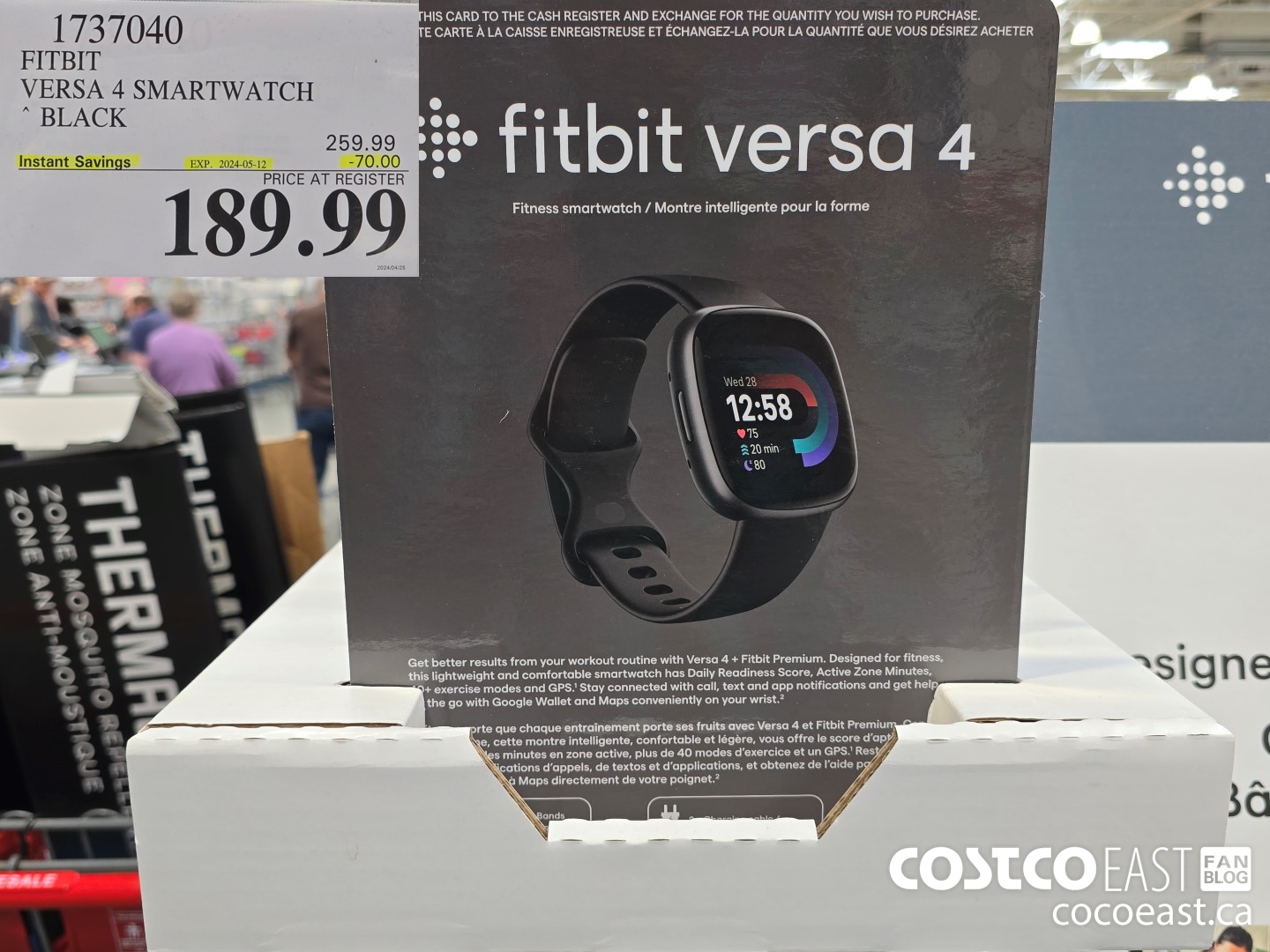 1737040 FITBIT VERSA 4 SMARTWATCH BLACK ($70.00 INSTANT SAVINGS EXPIRES ON 2024-05-12) $189.99