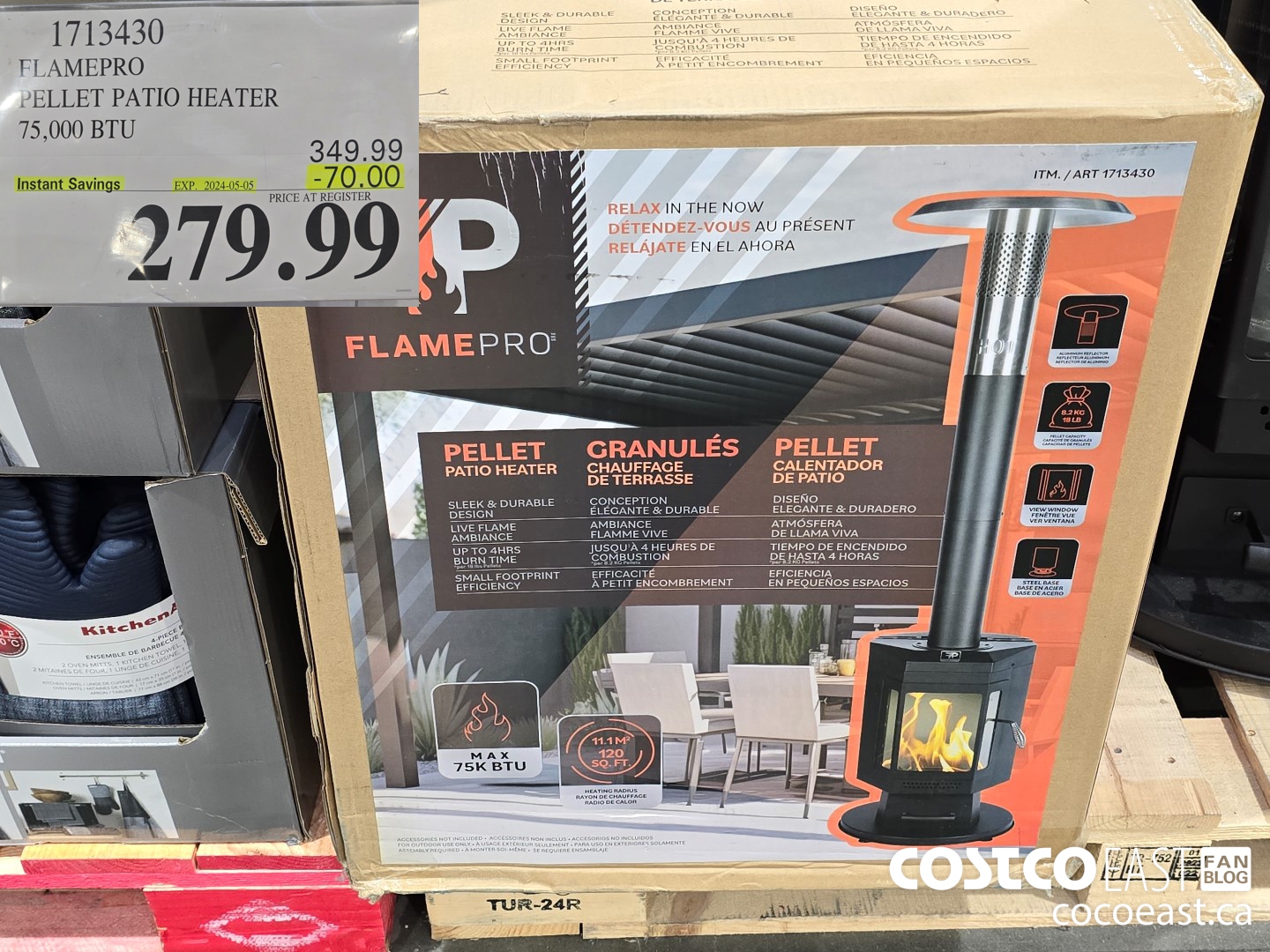 1713430 FLAMEPRO PELLET PATIO HEATER 75,000 BTU ($70.00 INSTANT SAVINGS EXPIRES ON 2024-05-05) $279.99