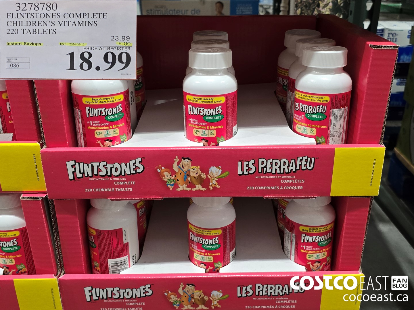 3278780 FLINTSTONES COMPLETE CHILDREN'S VITAMINS 220 TABLETS ($5.00 INSTANT SAVINGS EXPIRES ON 2024-05-12) $18.99