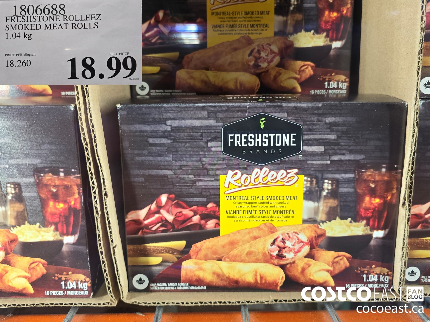 1806688 FRESHSTONE ROLLEEZ SMOKED MEAT ROLLS 1.04 kg $18.99