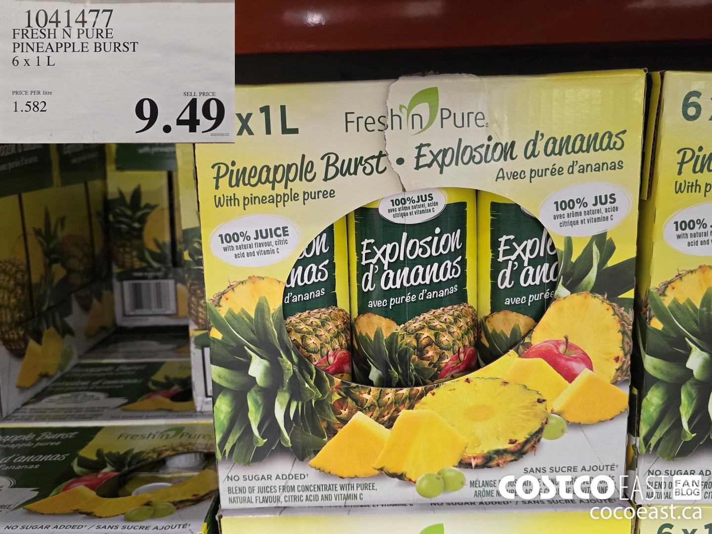 1041477 FRESH N PURE PINEAPPLE BURST 6 X 1L $9.49