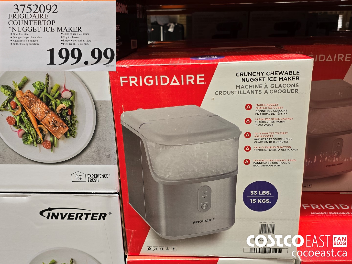3752092 FRIGIDAIRE COUNTERTOP NUGGET ICE MAKER $199.99