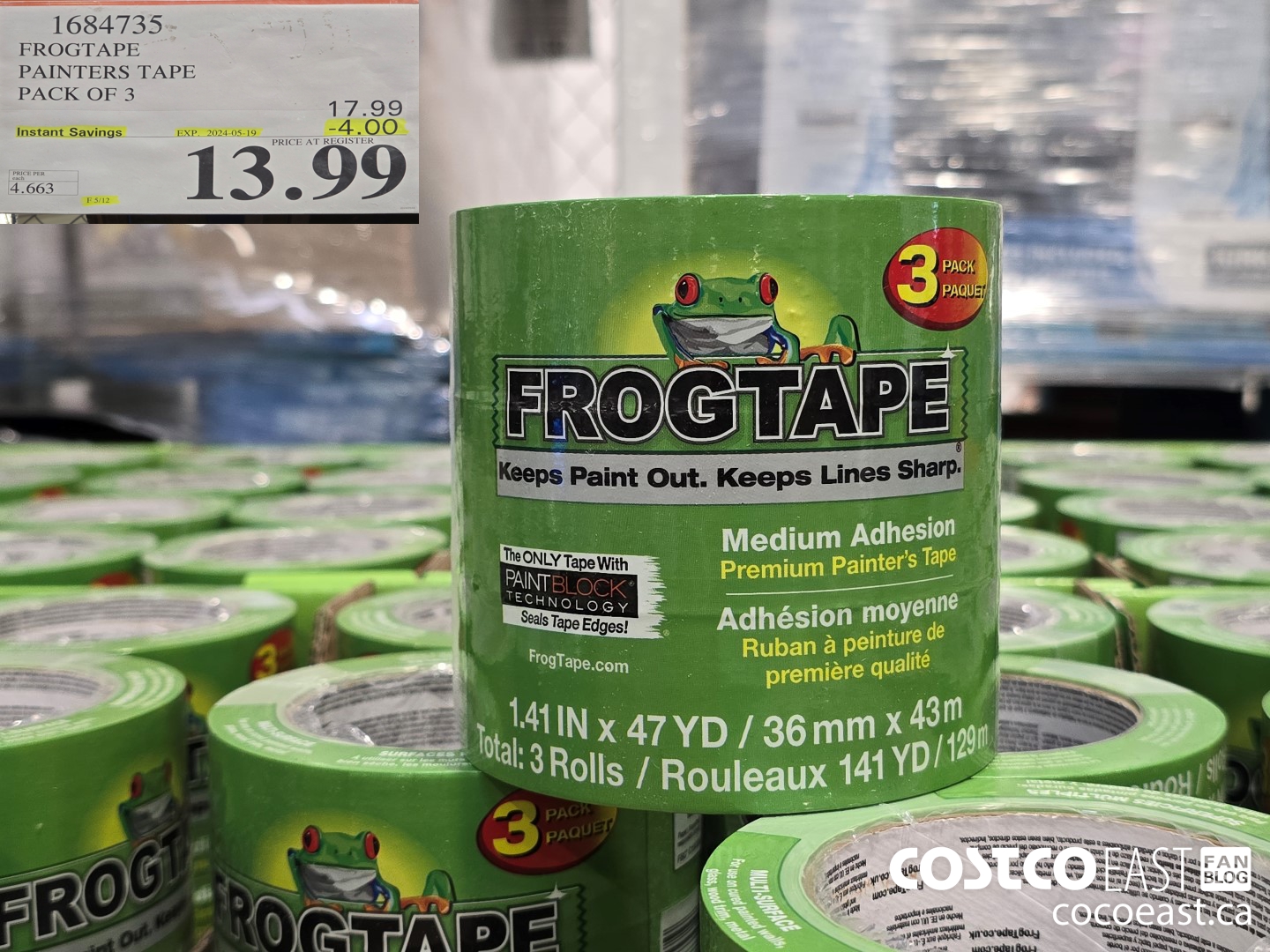 1684735 FROGTAPE PAINTERS TAPE PACK OF 3 ($4.00 INSTANT SAVINGS EXPIRES ON 2024-05-19) $13.99