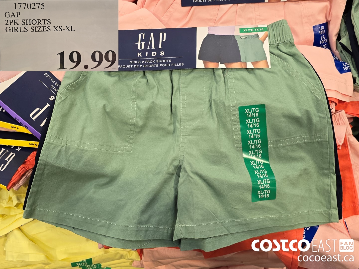 1770275 GAP 2PK SHORTS GIRLS SIZES XS-XL $19.99