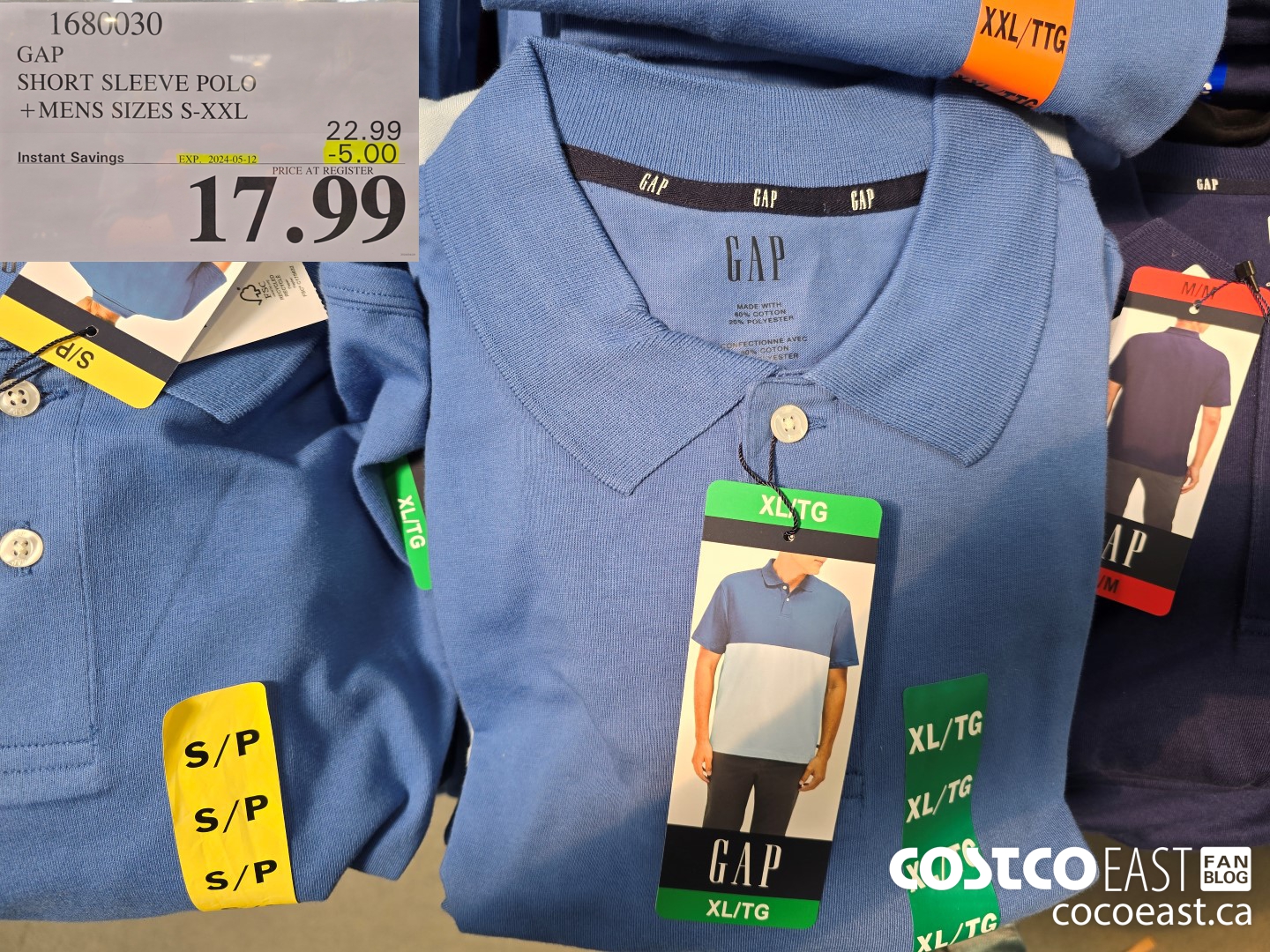 1680030 GAP SHORT SLEEVE POLO +MENS SIZES S-XXL ($5.00 INSTANT SAVINGS EXPIRES ON 2024-05-12) $17.99