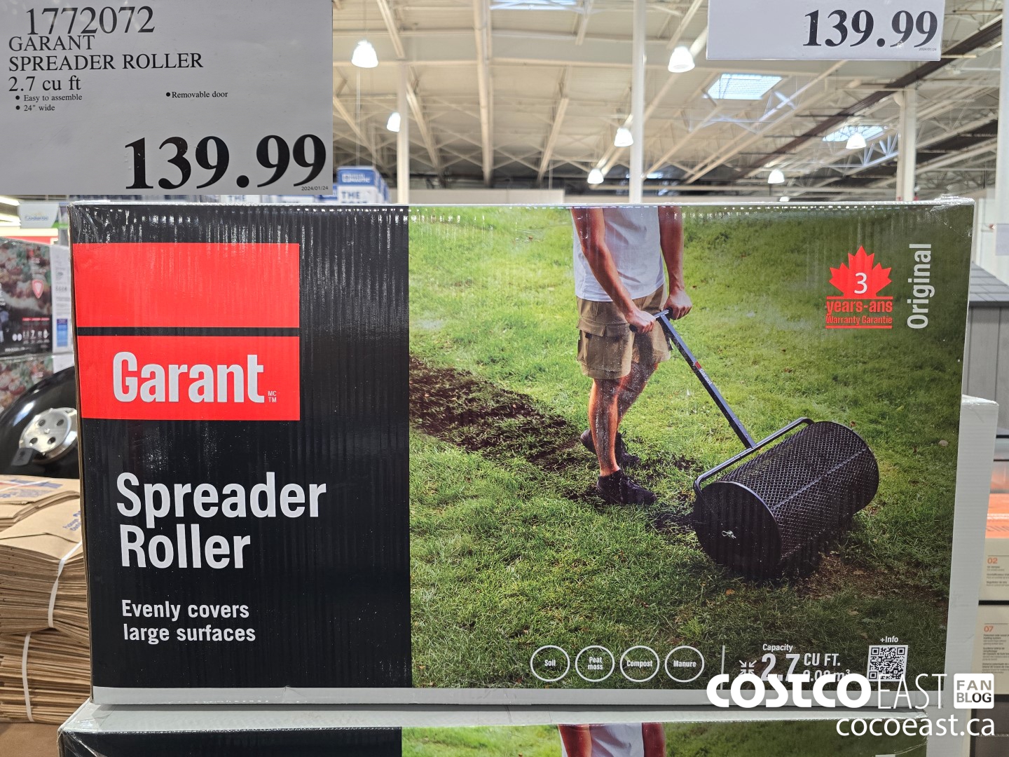 1772072 GARANT SPREADER ROLLER 2.7 CU FT $139.99