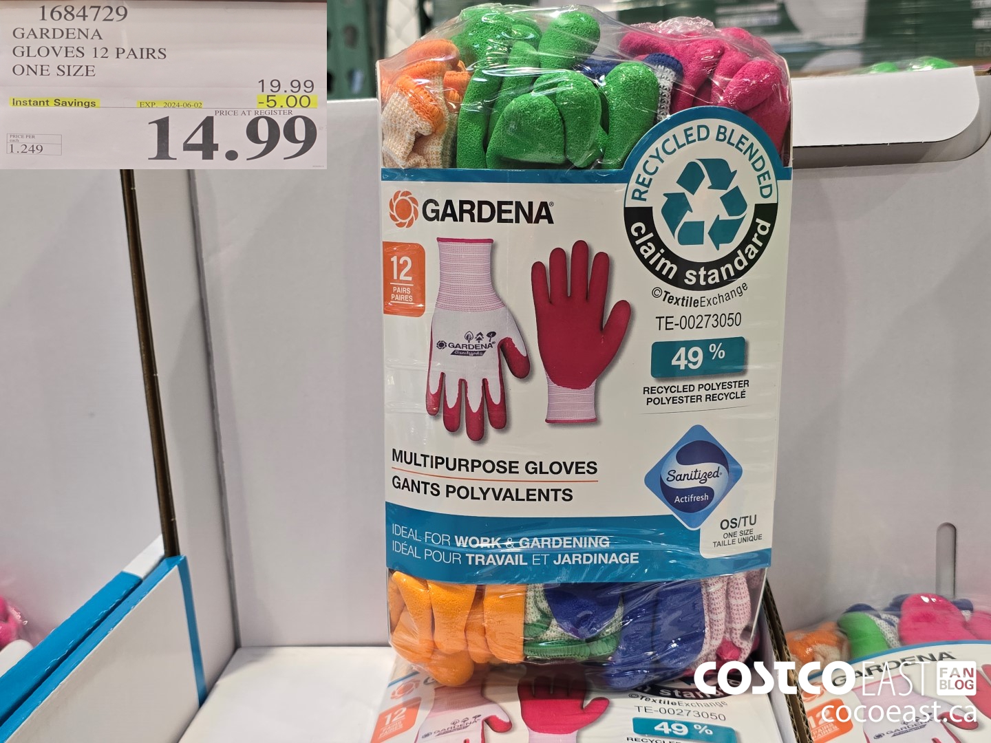 1684729 GARDENA GLOVES 12 PAIRS ONE SIZE ($5.00 INSTANT SAVINGS EXPIRES ON 2024-06-02) $14.99