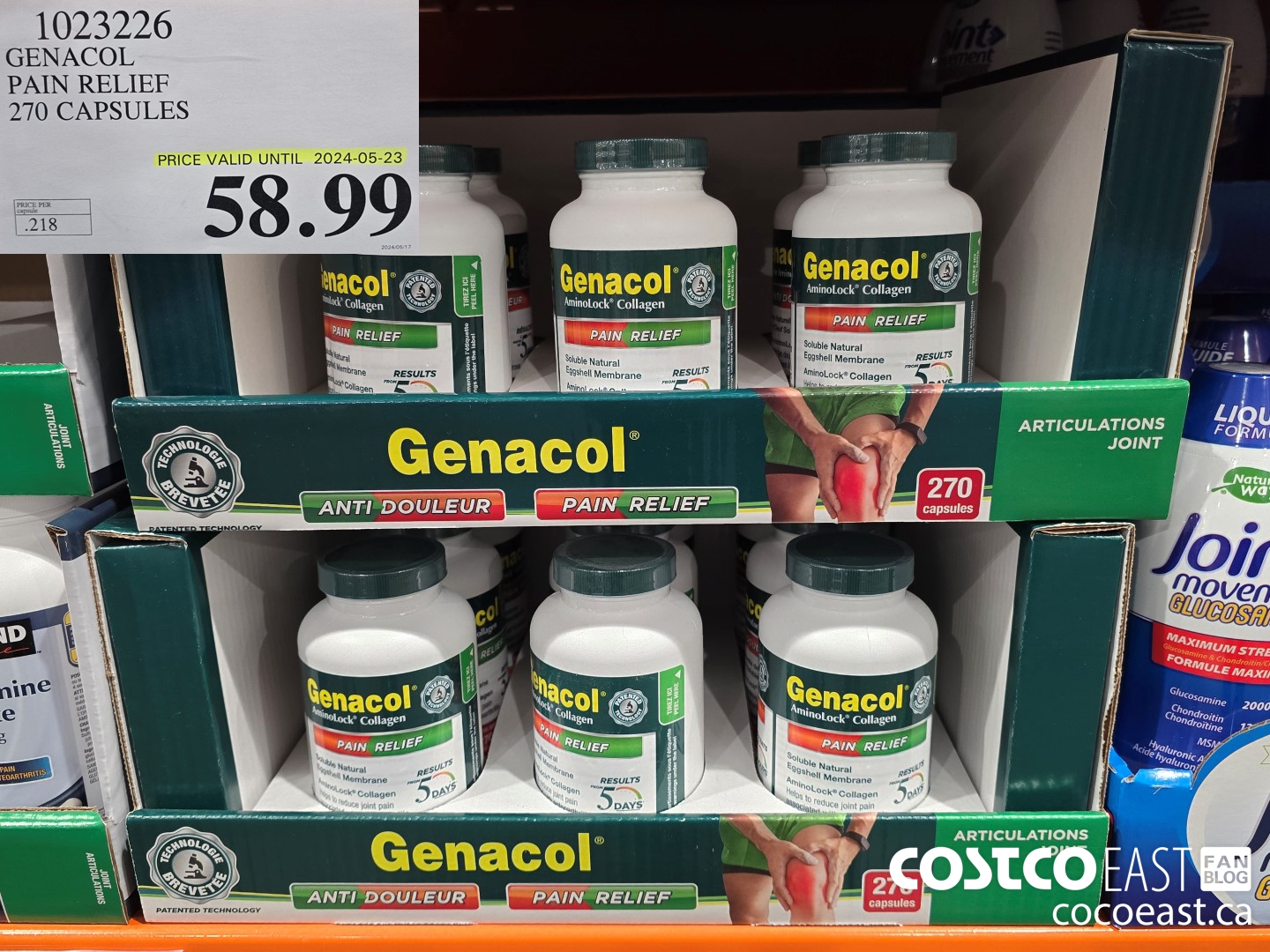 1023226 GENACOL PAIN RELIEF 270 CAPSULES $58.99
