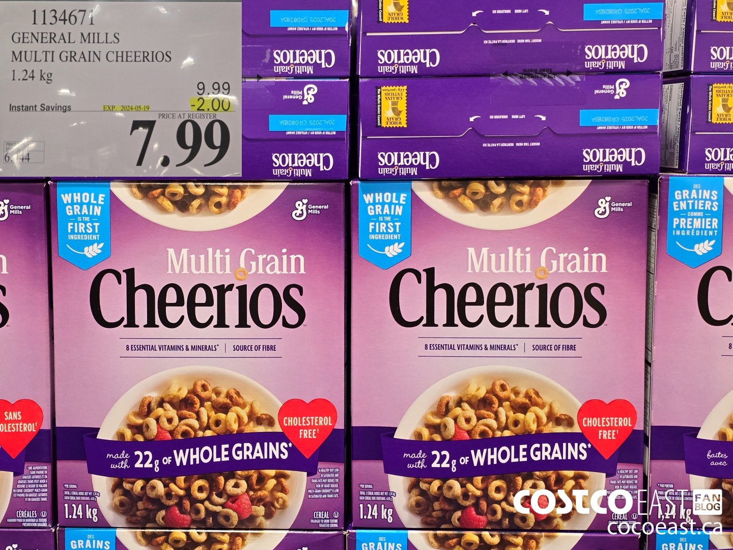 1134671 GENERAL MILLS MULTI-GRAIN CHEERIOS 1.24 KG ($2.00 INSTANT SAVINGS EXPIRES ON 2024-05-19) $7.99