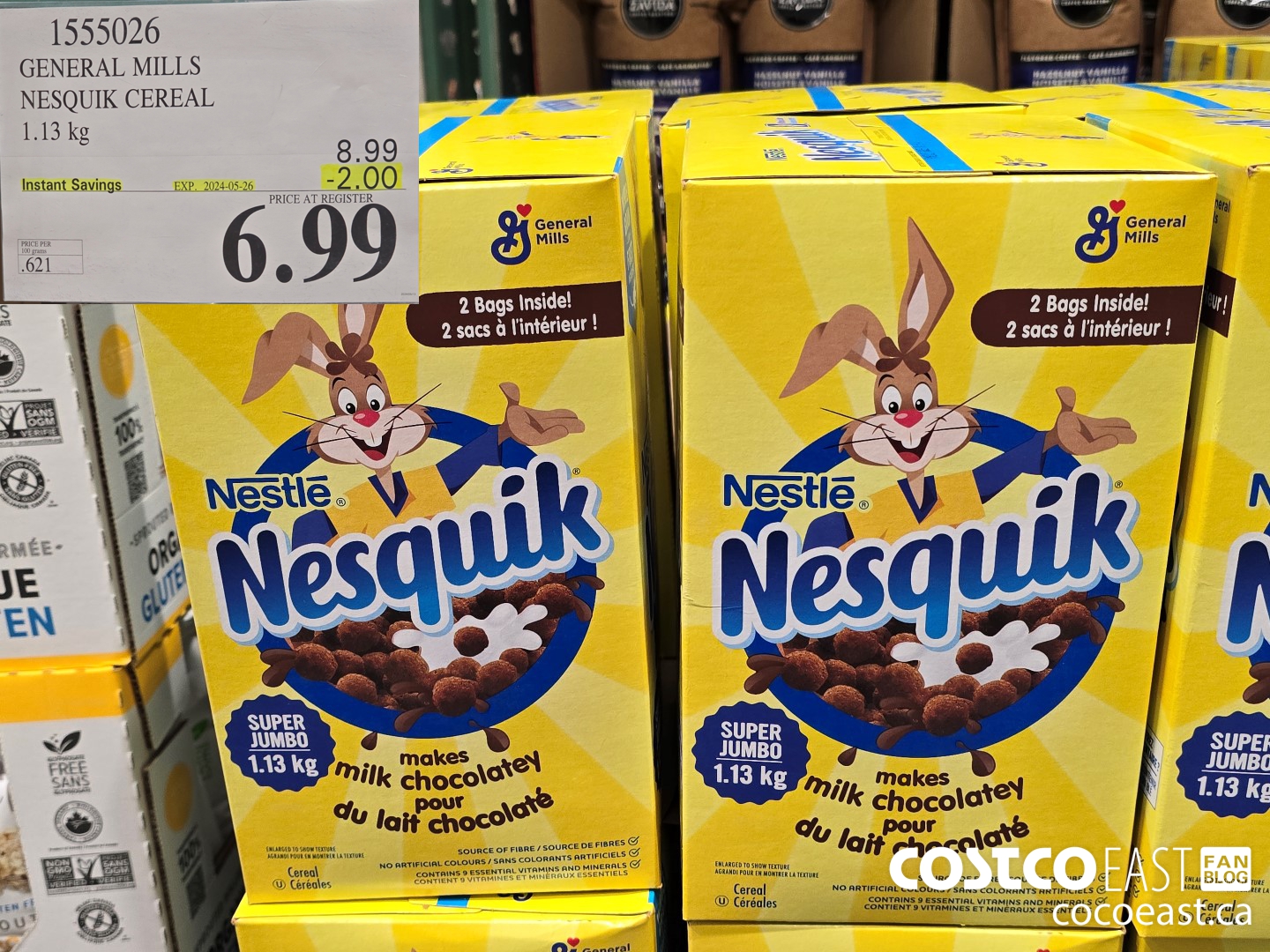 1555026 GENERAL MILLS NESQUIK CEREAL 1.13 KG ($2.00 INSTANT SAVINGS EXPIRES ON 2024-05-26) $6.99