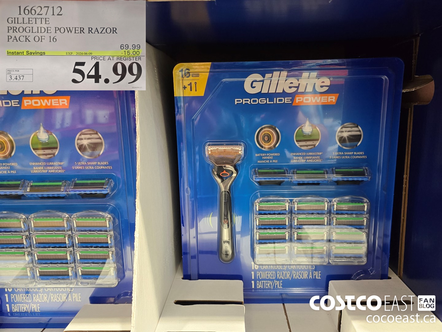 1662712 GILLETTE PROGLIDE POWER RAZOR PACK OF 16 ($15.00 INSTANT SAVINGS EXPIRES ON 2024-06-09) $54.99