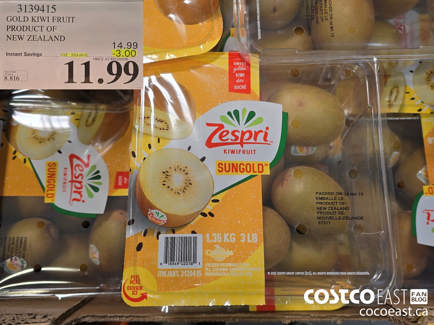 3139415 GOLD KIWI FRUIT PRODUCT OF NEW ZEALAND ($3.00 INSTANT SAVINGS EXPIRES ON 2024-06-02) $11.99