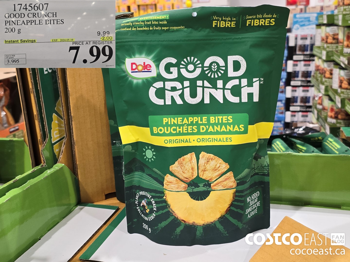 1745607 GOOD CRUNCH PINEAPPLE BITES 200 G ($2.00 INSTANT SAVINGS EXPIRES ON 2024-05-19) $7.99
