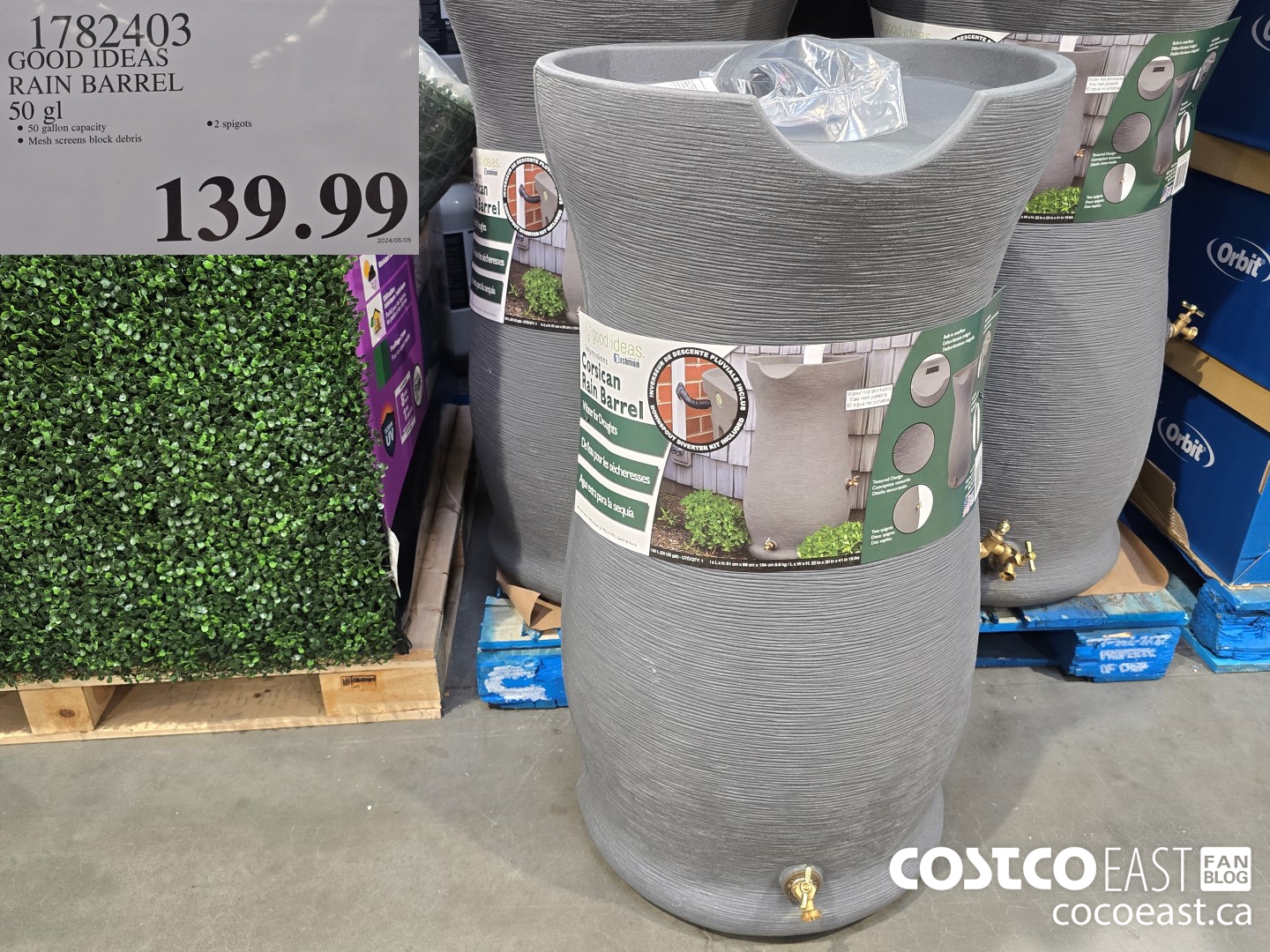1782403 GOOD IDEAS RAIN BARREL 50 GL $139.99