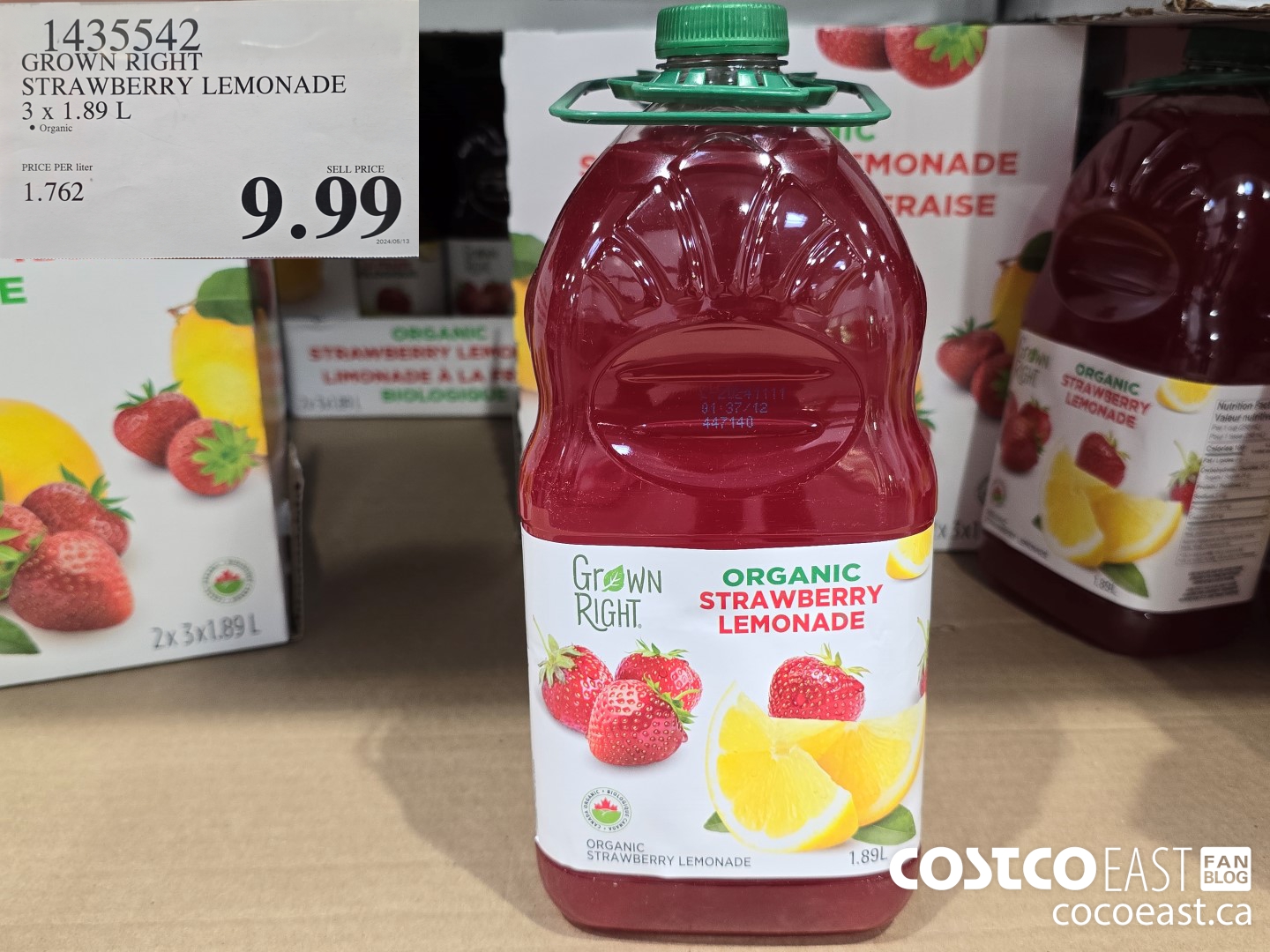 1435542 GROW RIGHT ORG STRAWB. LEMONADE 3 X 1.89 L $9.99