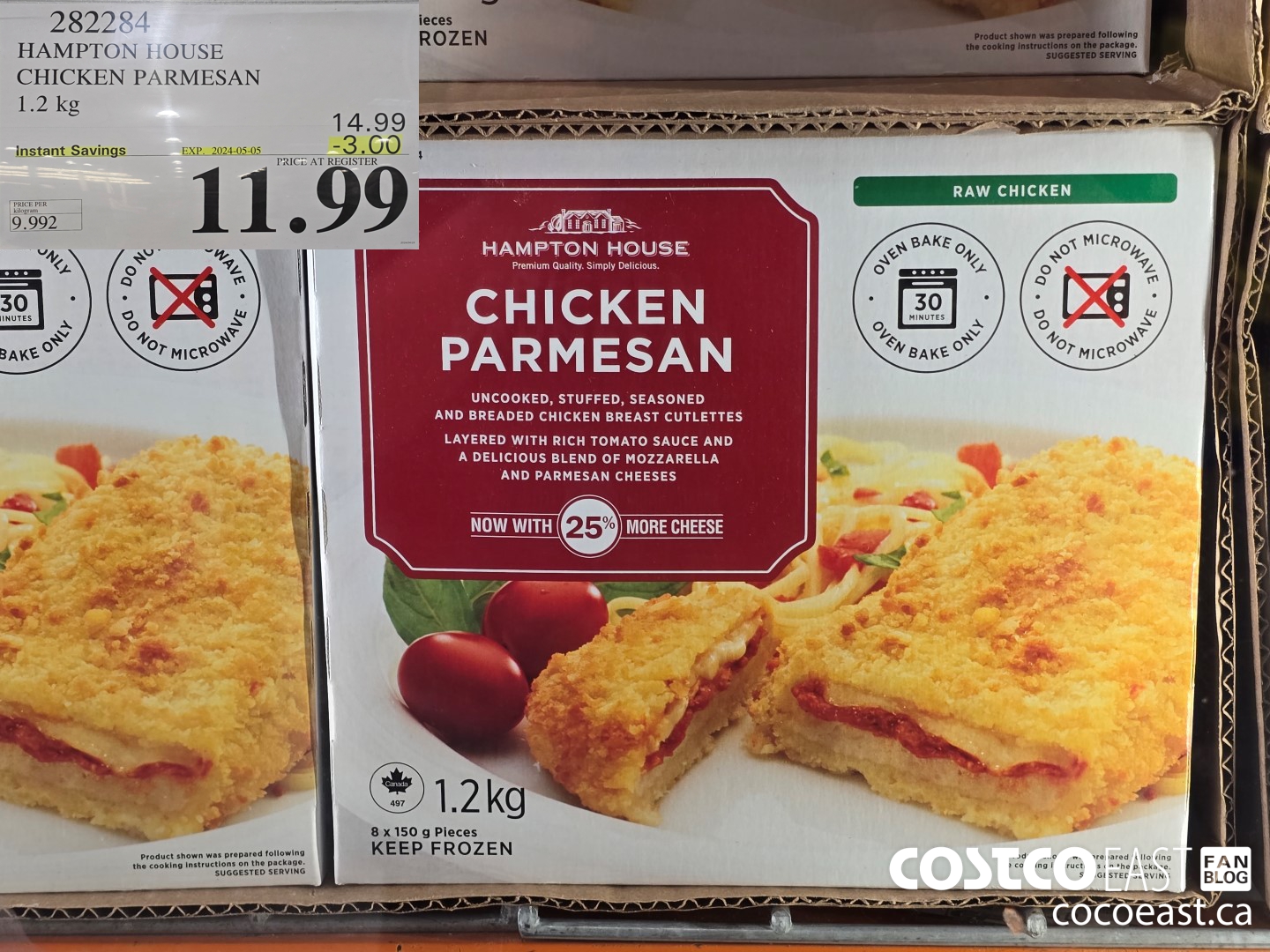 282284 HAMPTON HOUSE CHICKEN PARMESAN 1.2 kg ($3.00 INSTANT SAVINGS EXPIRES ON 2024-05-05) $11.99