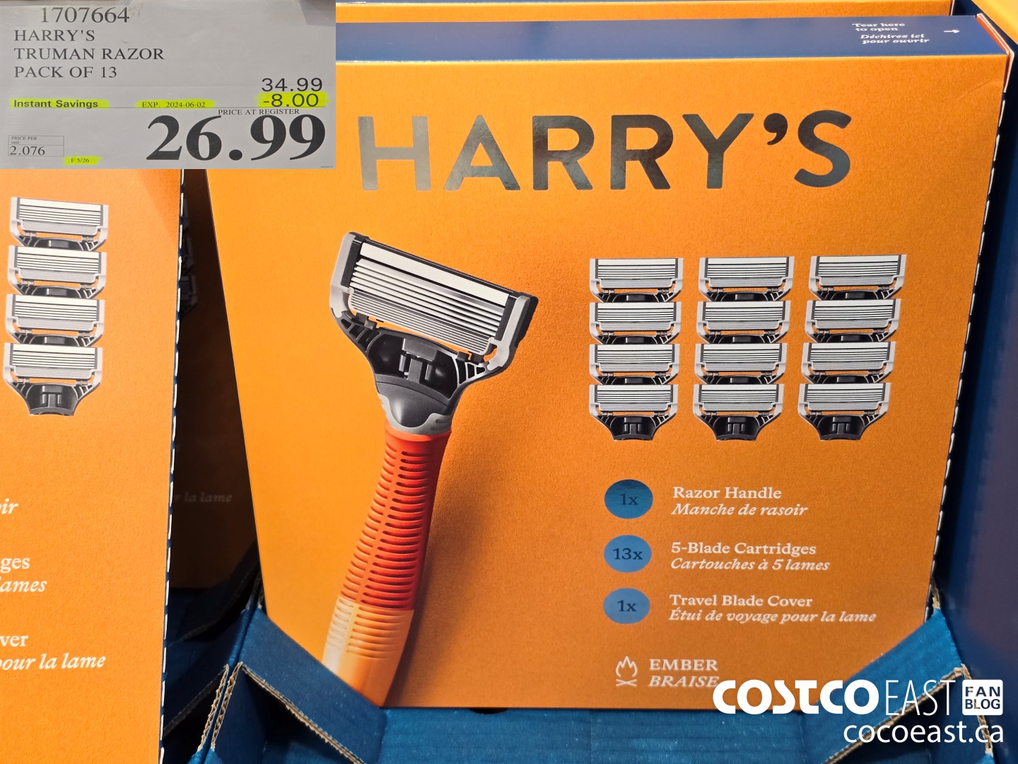 1707664 HARRY'S TRUMAN RAZOR PACK OF 13 ($8.00 INSTANT SAVINGS EXPIRES ON 2024-06-02) $26.99