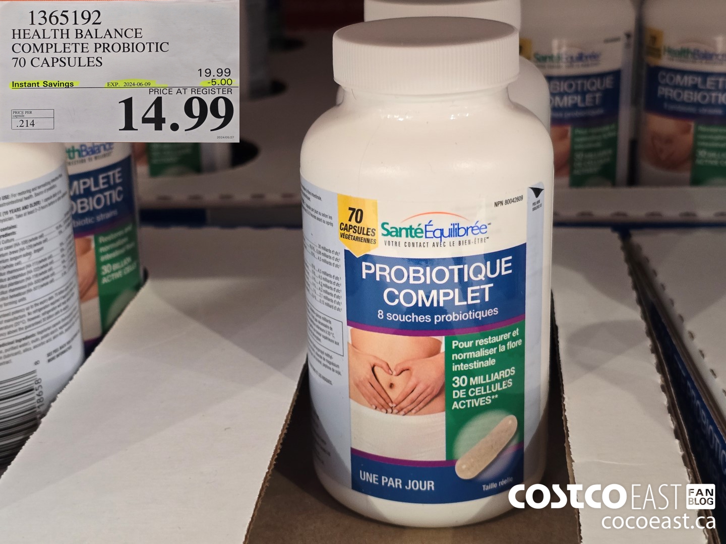 1365192 HEALTH BALANCE COMPLETE PROBIOTIC 70 CAPSULES ($5.00 INSTANT SAVINGS EXPIRES ON 2024-06-09) $14.99