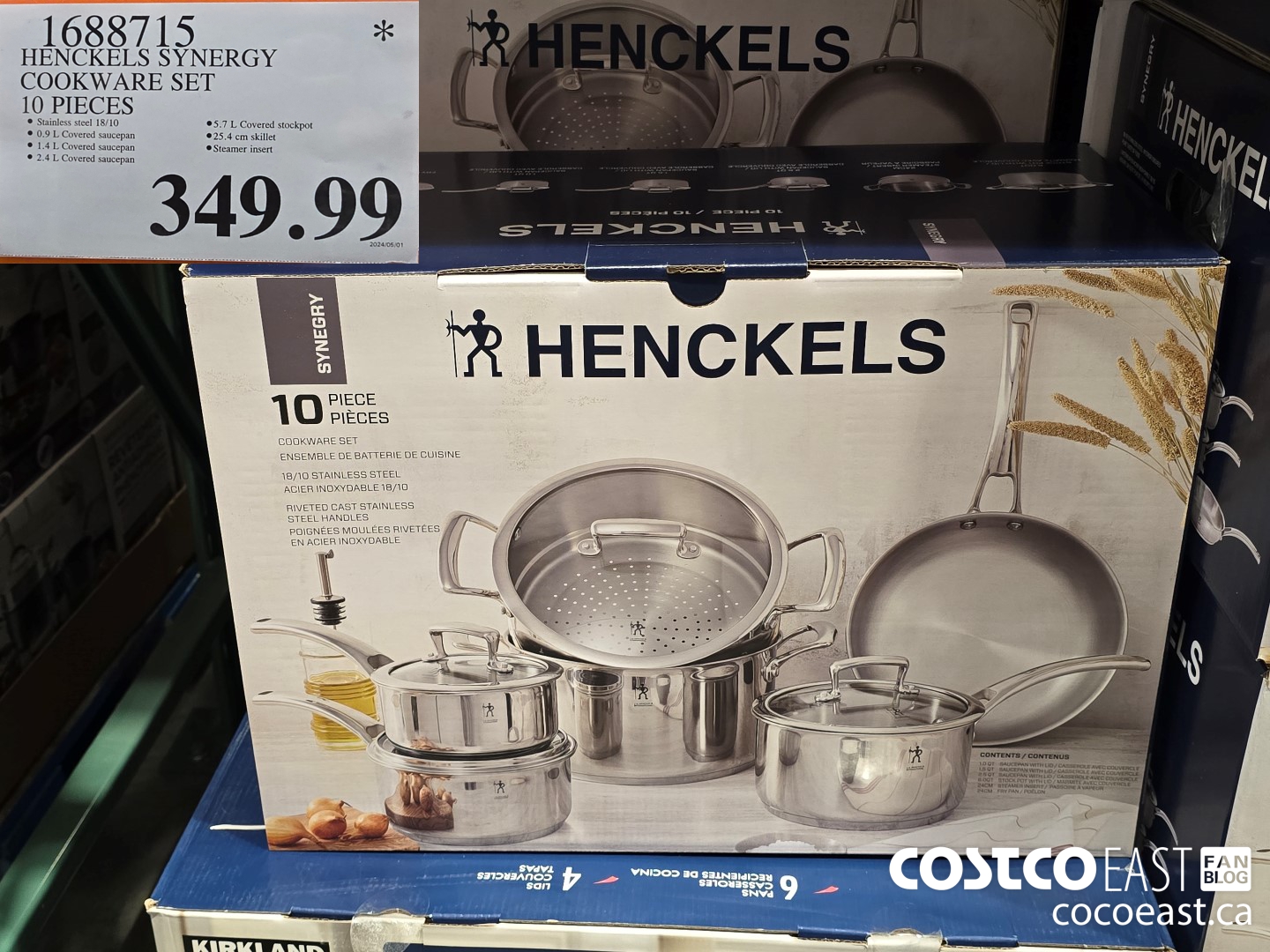 1688715 HENCKELS SYNERGY COOKWARE SET 10 PIECES $349.99