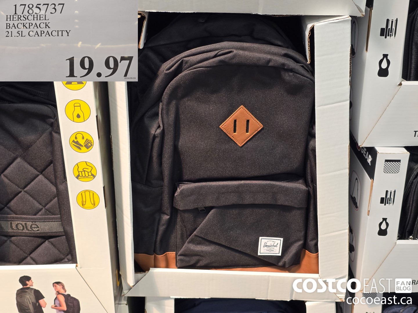 1785737 HERSCHEL BACKPACK 21.5L CAPACITY $19.97